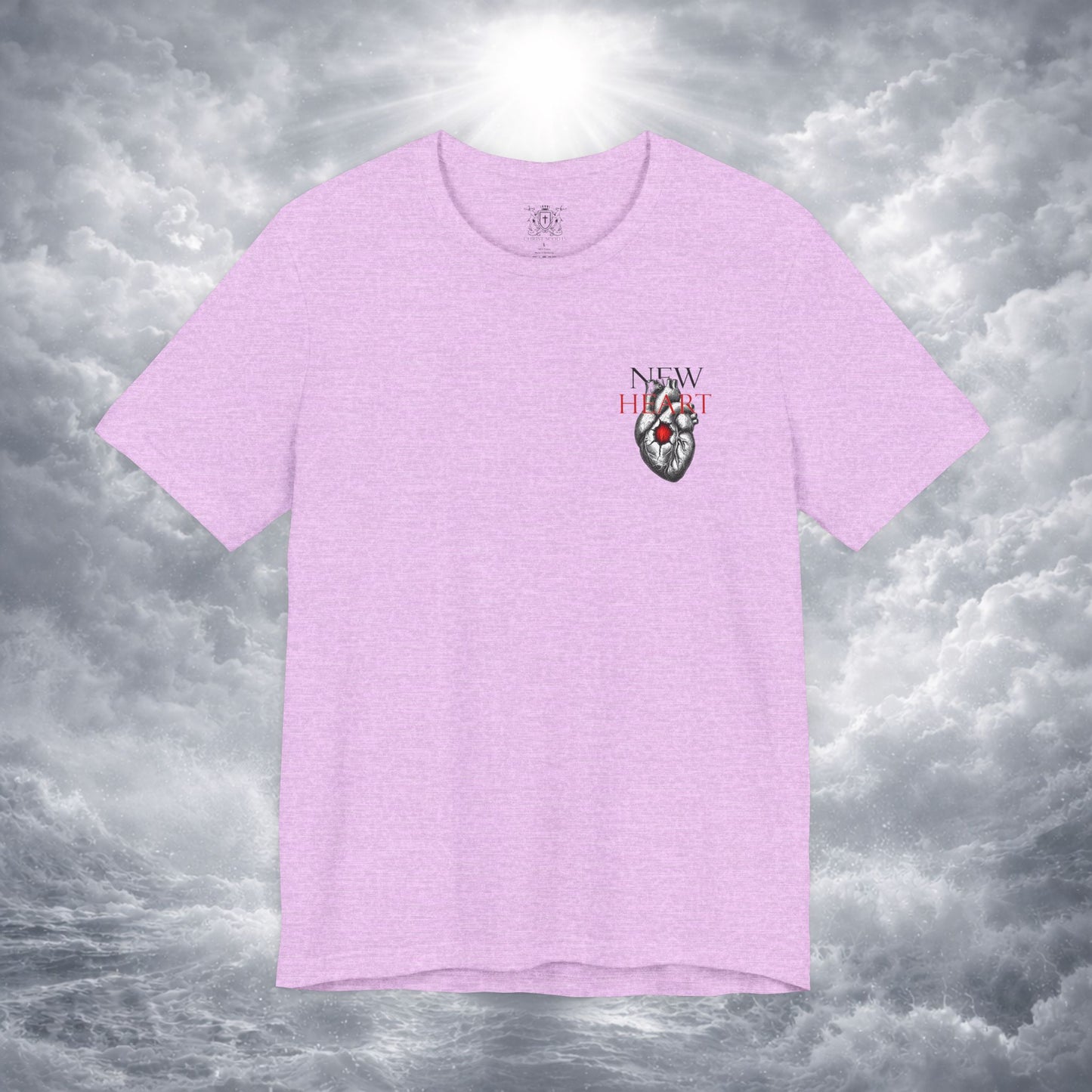 New Heart — Ezekiel 36:26 Christian Typographic Tee | Christ Scouts