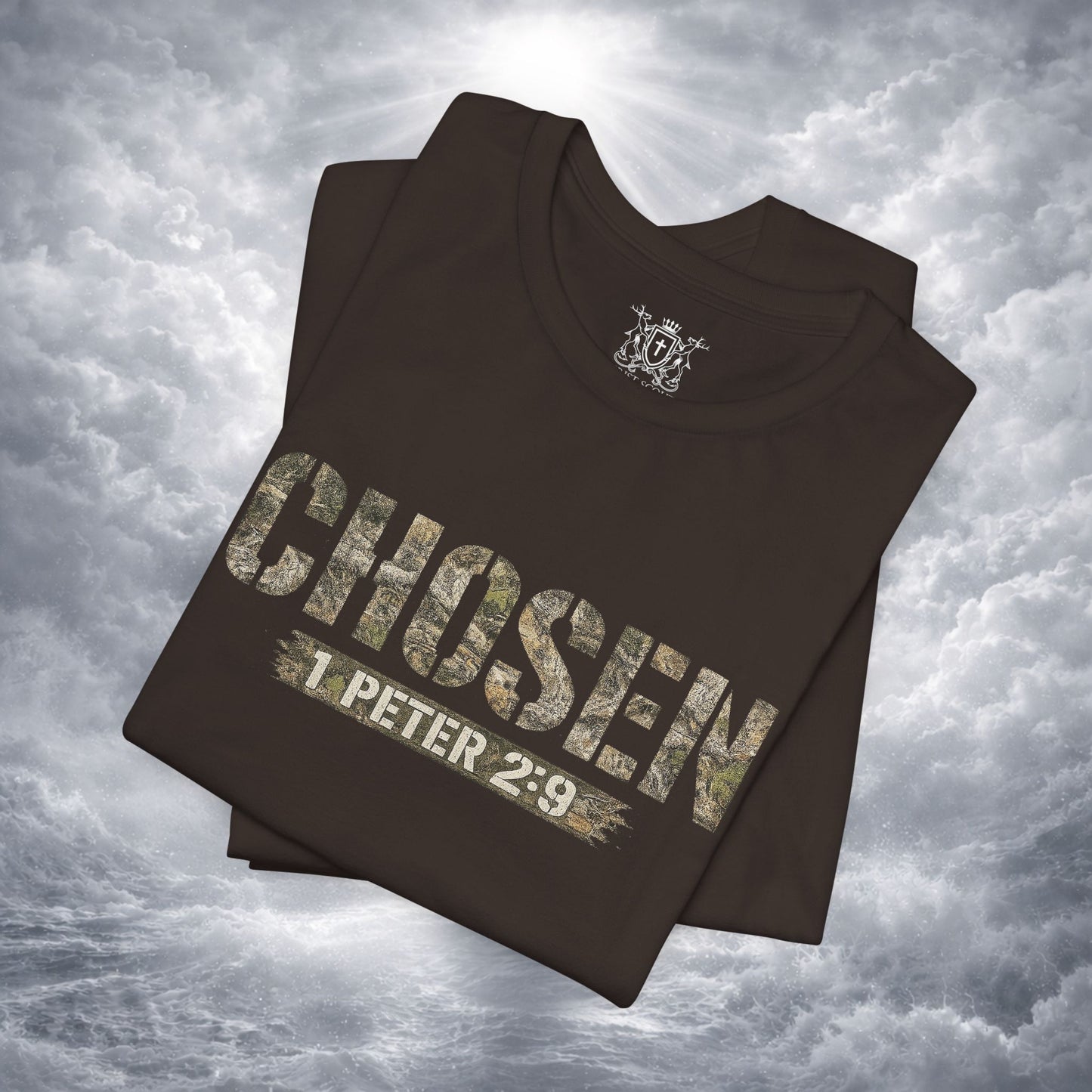 CHOSEN Camo Tee, Royal Priesthood, Special Treasure | 1 Peter 2:9 Christian Apparel
