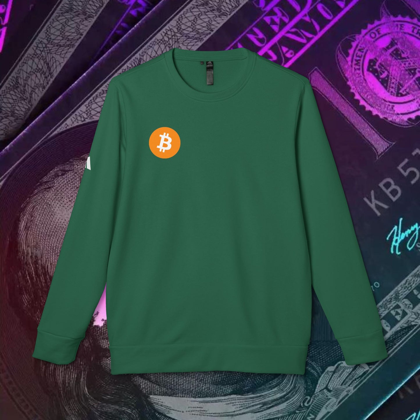 adidas® Unisex Fleece Crewneck Sweatshirt (Bitcoin - BTC)