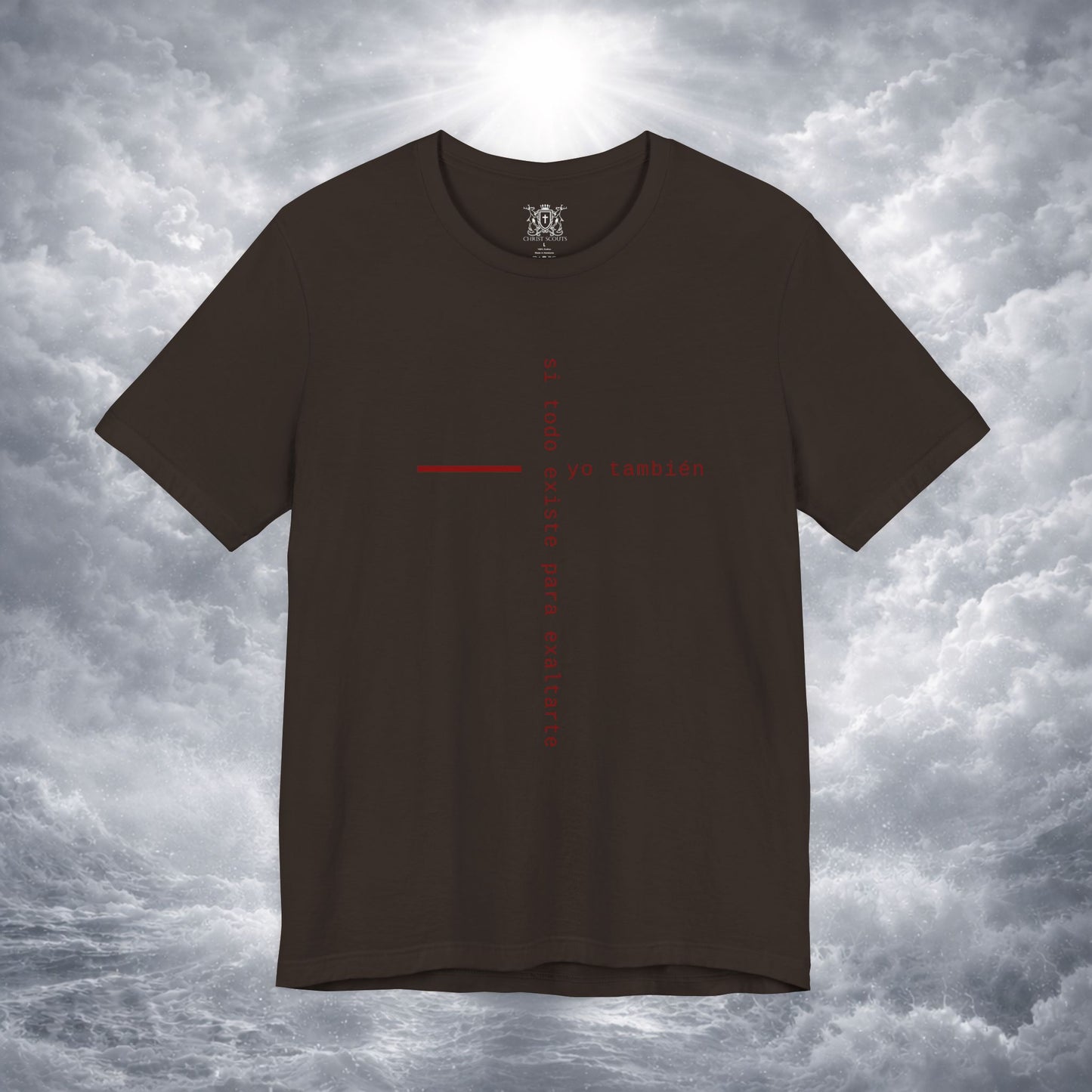 Yo También — Apocalipsis 4:11 Camiseta Cristiana Cruz Tipográfica | Christ Scouts