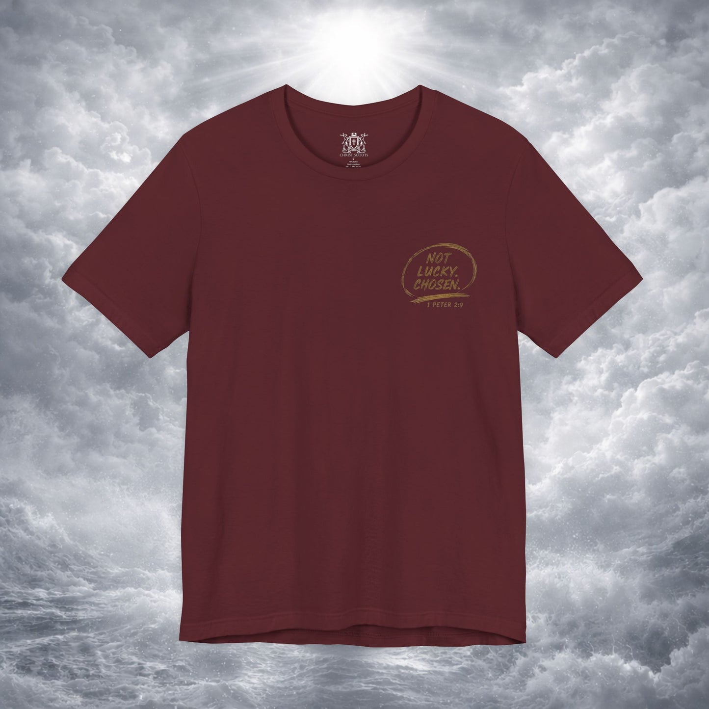 Not Lucky. Chosen. | Christian Graphic Tee | 1 Peter 2:9