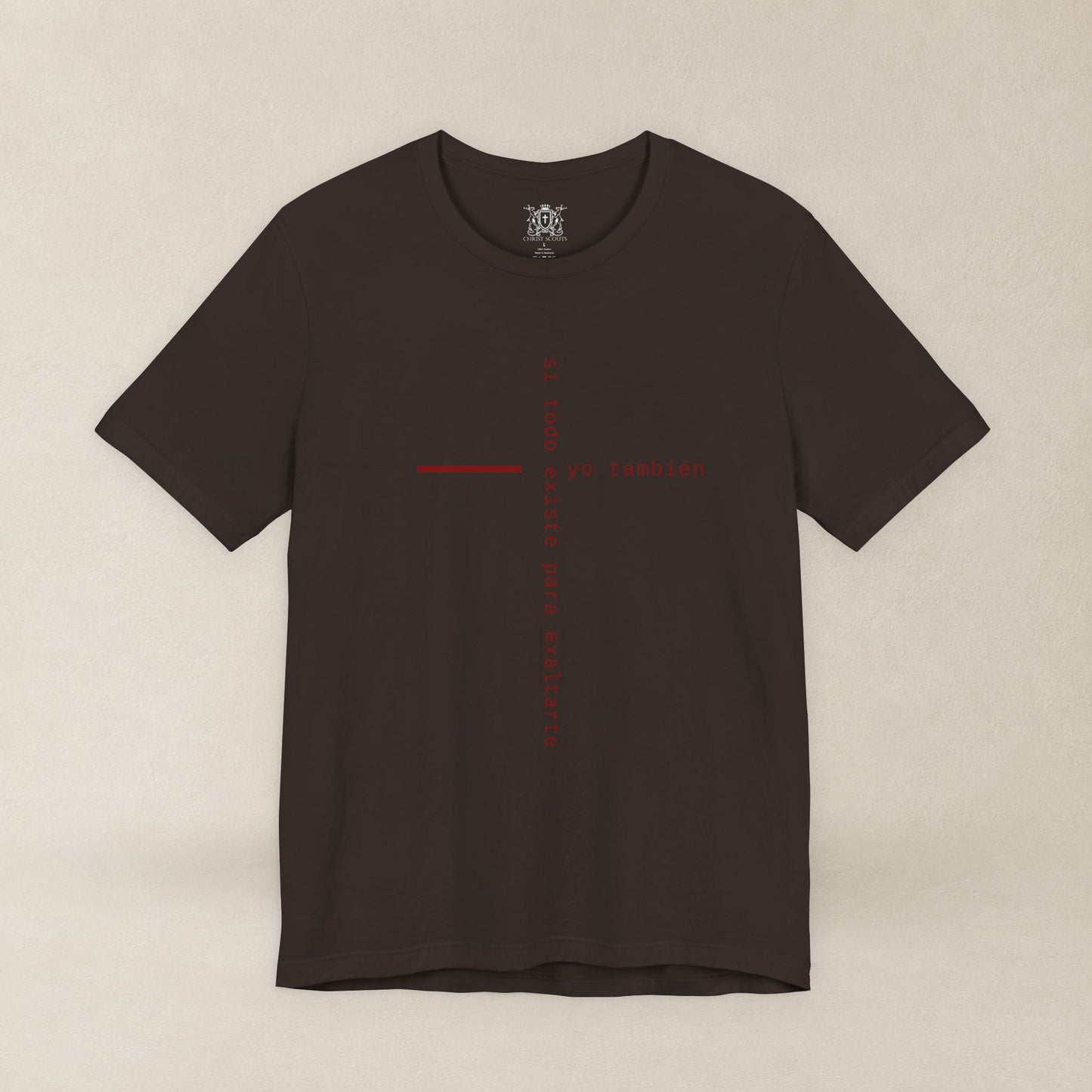 Yo También — Apocalipsis 4:11 Camiseta Cristiana Cruz Tipográfica | Christ Scouts