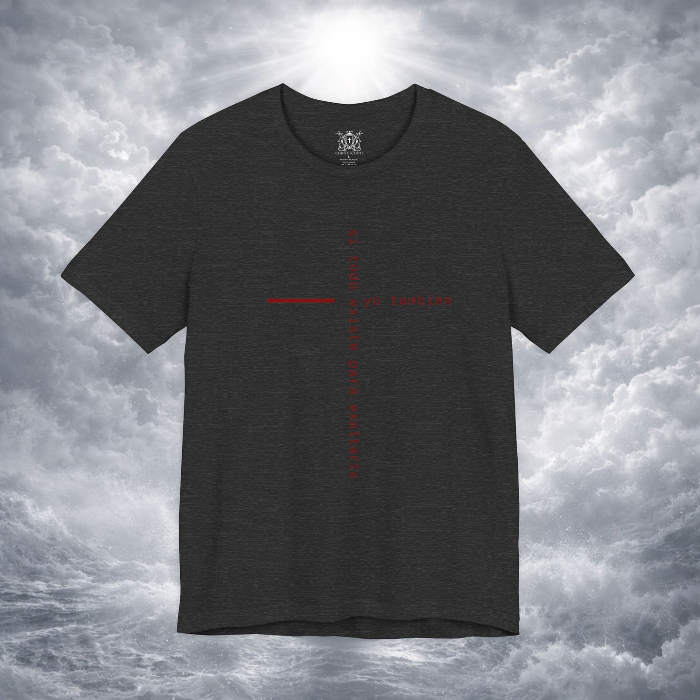 Yo También — Apocalipsis 4:11 Camiseta Cristiana Cruz Tipográfica | Christ Scouts