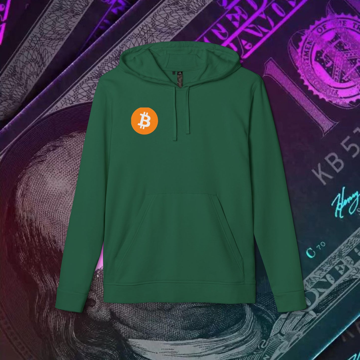 adidas® Unisex Fleece Hoodie (Bitcoin - BTC)