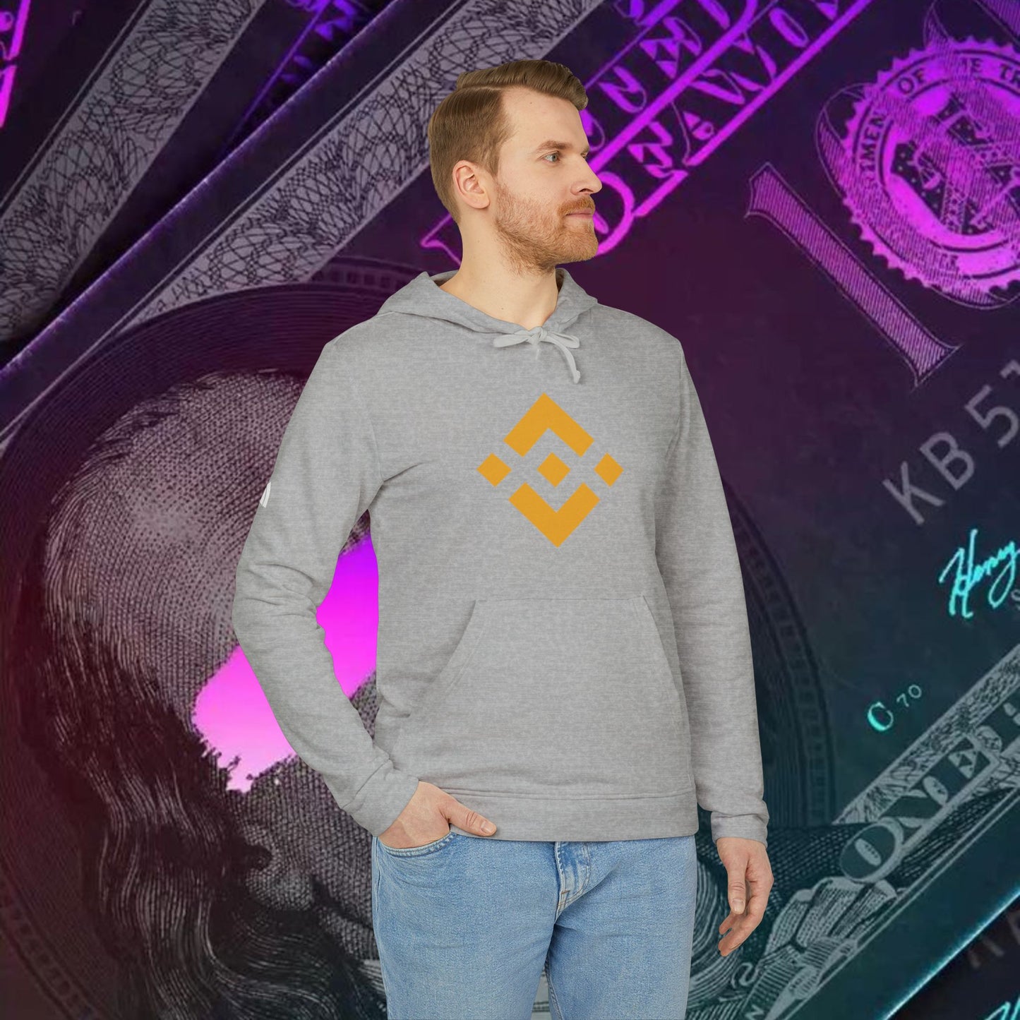 adidas® Unisex Fleece Hoodie (Binance - BNB) big logo