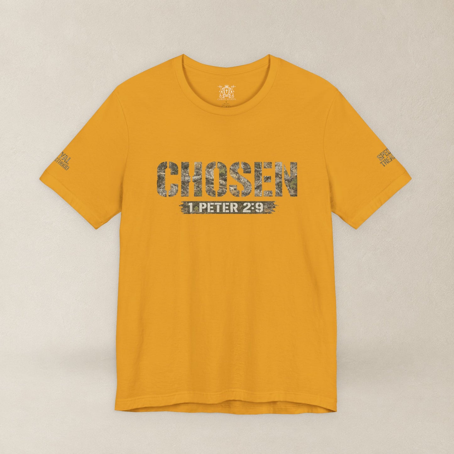 CHOSEN Camo Tee, Royal Priesthood, Special Treasure | 1 Peter 2:9 Christian Apparel