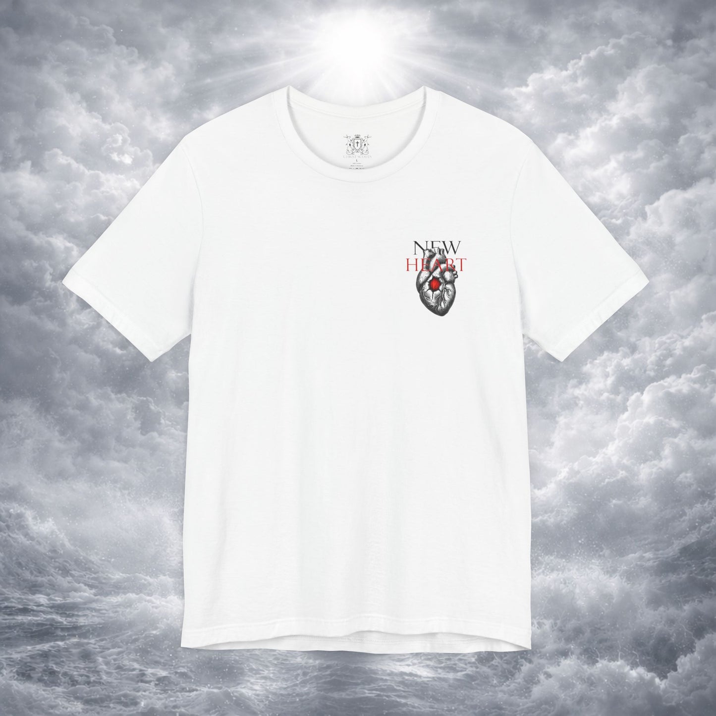 New Heart — Ezekiel 36:26 Christian Typographic Tee | Christ Scouts