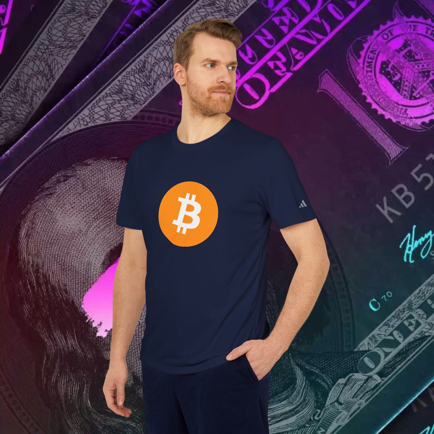 adidas® Unisex Sport T-shirt ( Bitcoin - BTC ) big logo