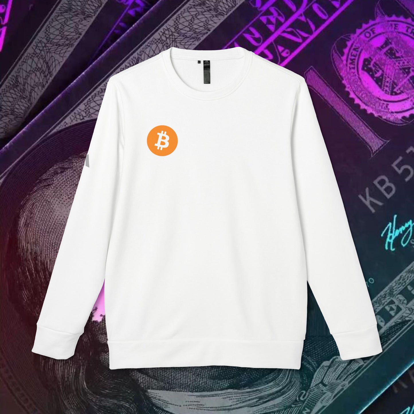 adidas® Unisex Fleece Crewneck Sweatshirt (Bitcoin - BTC)