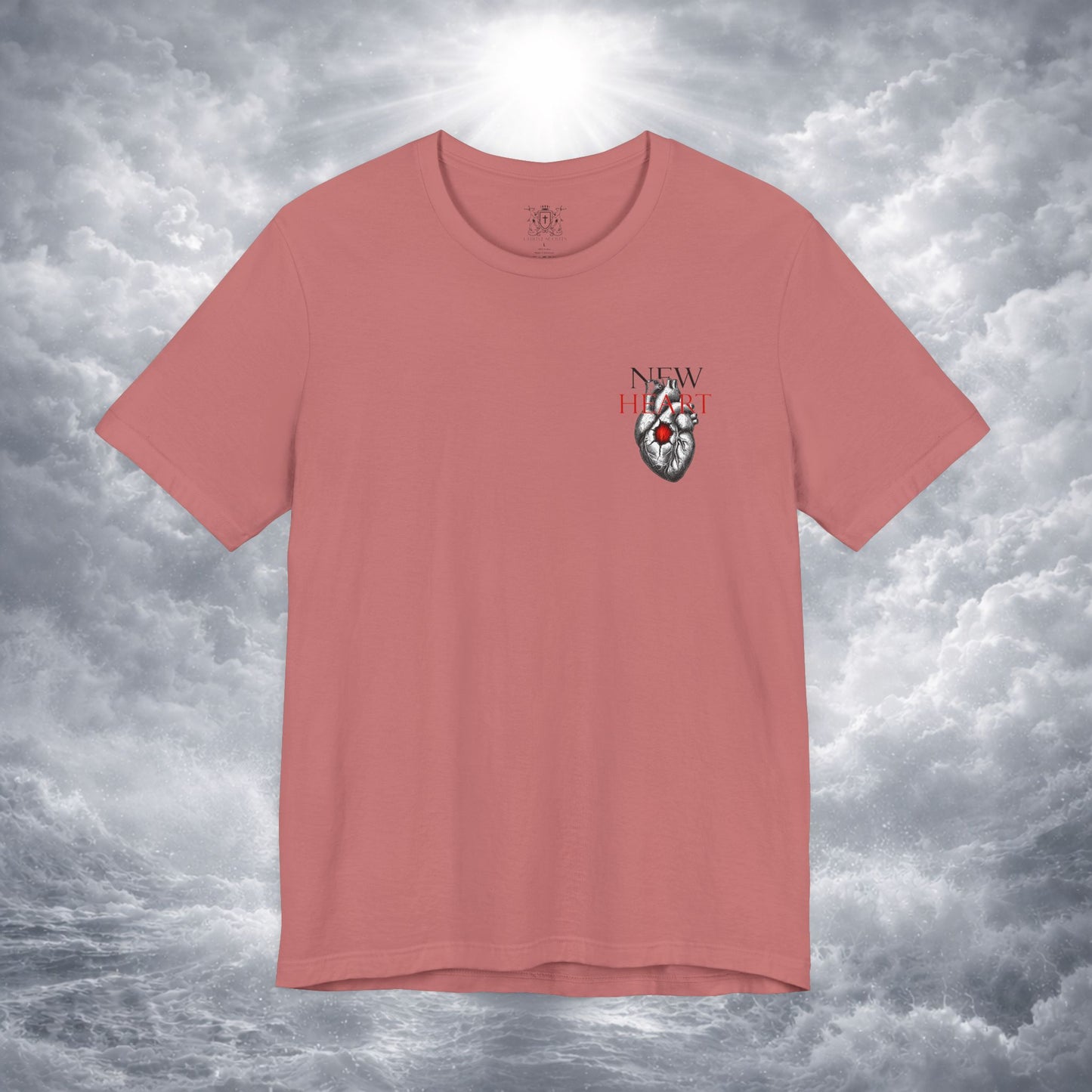 New Heart — Ezekiel 36:26 Christian Typographic Tee | Christ Scouts