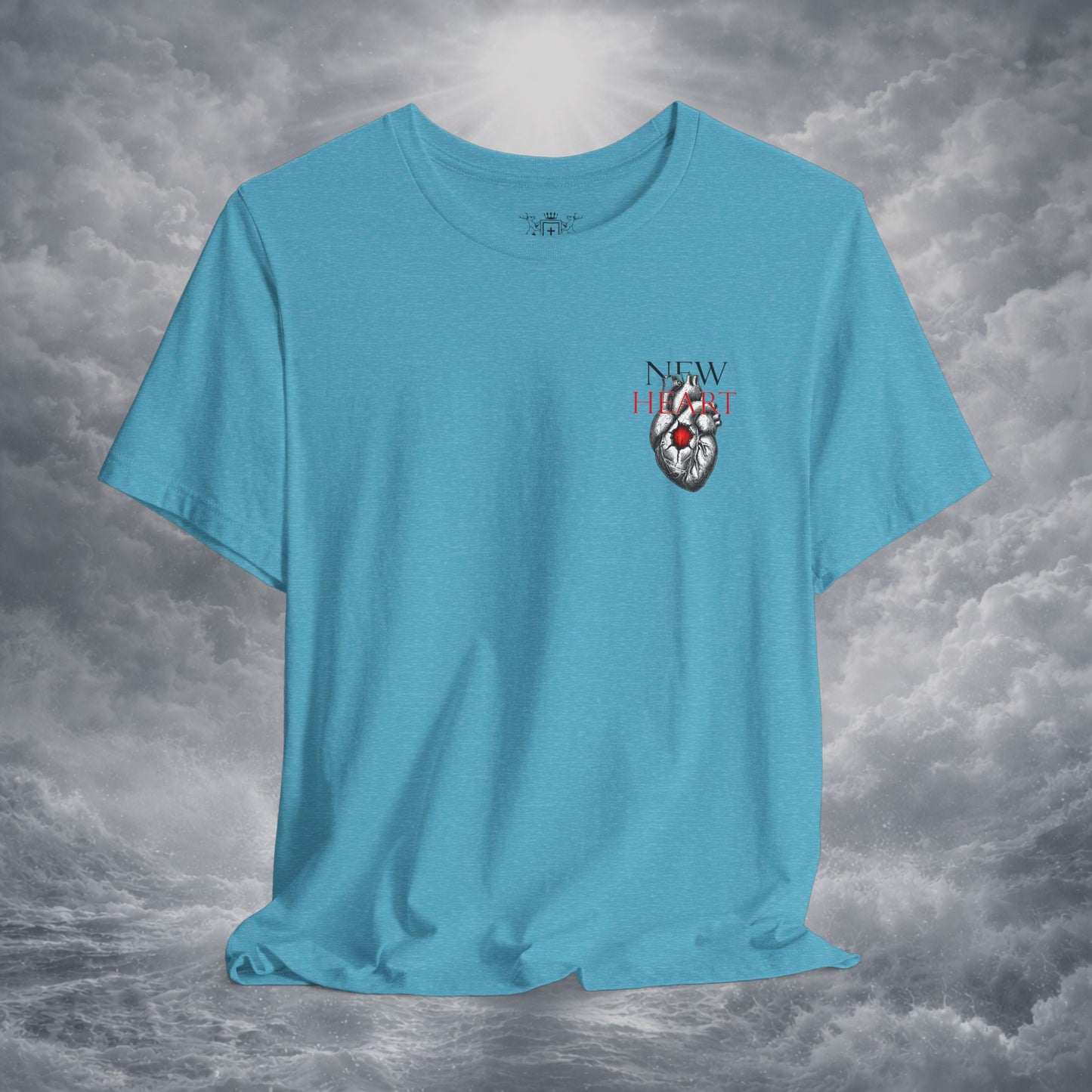 New Heart — Ezekiel 36:26 Christian Typographic Tee | Christ Scouts