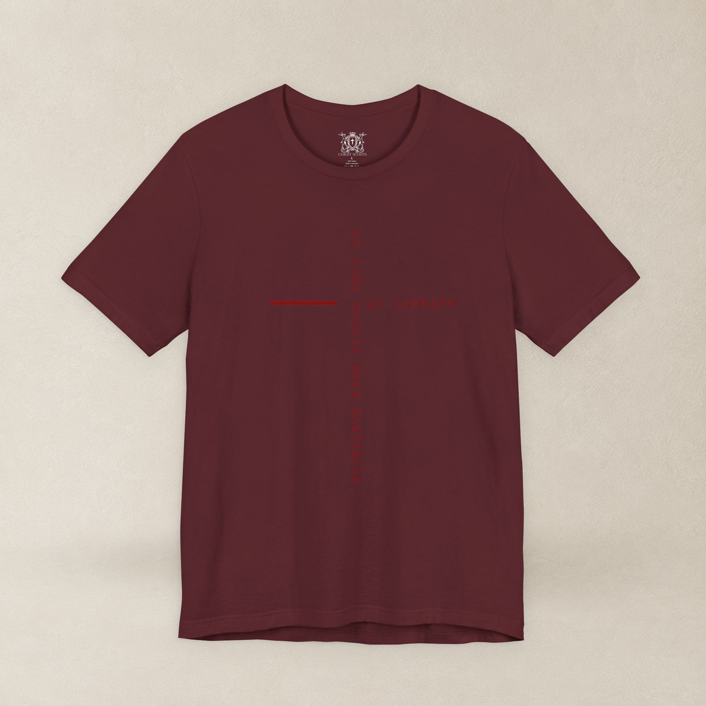 Yo También — Apocalipsis 4:11 Camiseta Cristiana Cruz Tipográfica | Christ Scouts