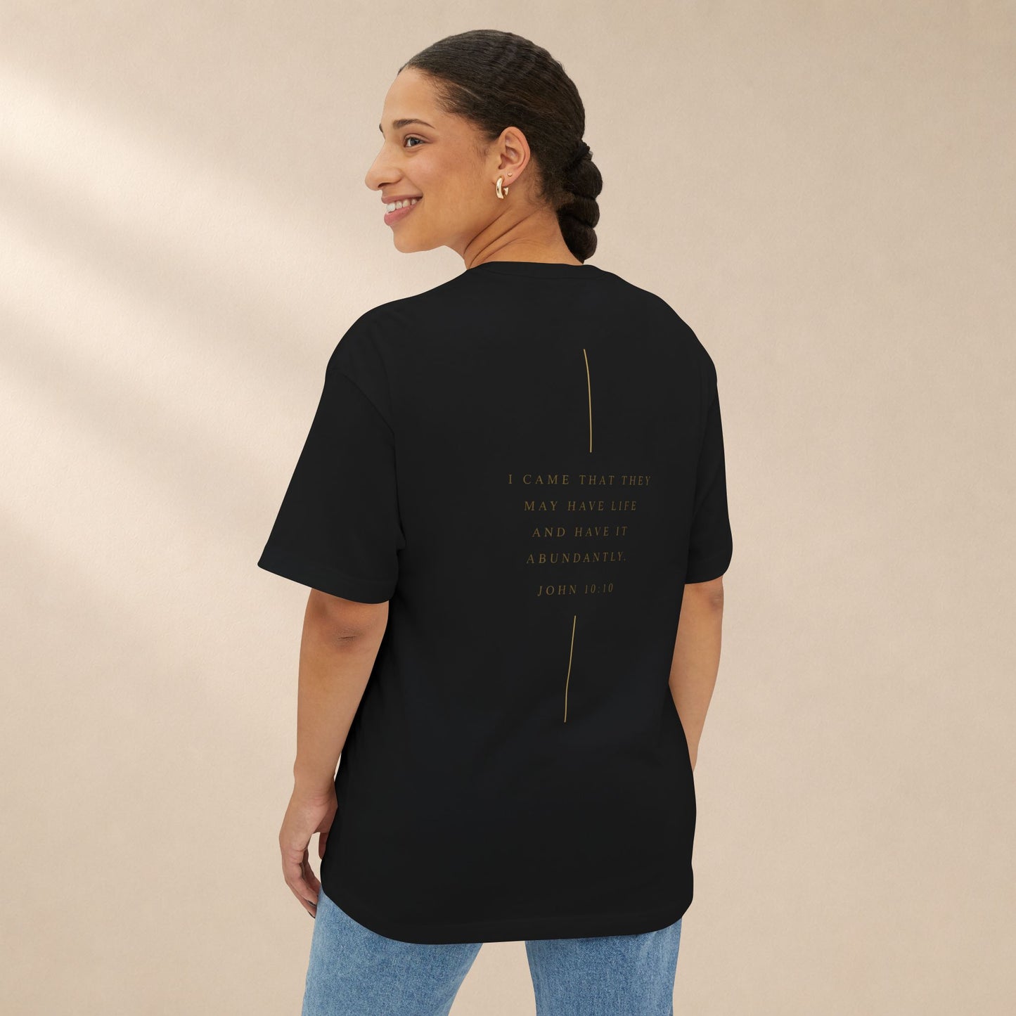 Abundant Life Oversized Boxy Tee | John 10:10 Christian Shirt | Have Life Abundantly