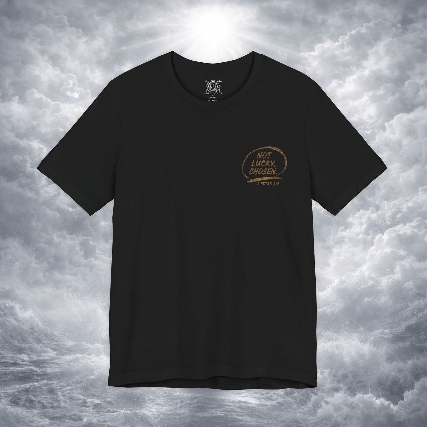 Not Lucky. Chosen. | Christian Graphic Tee | 1 Peter 2:9