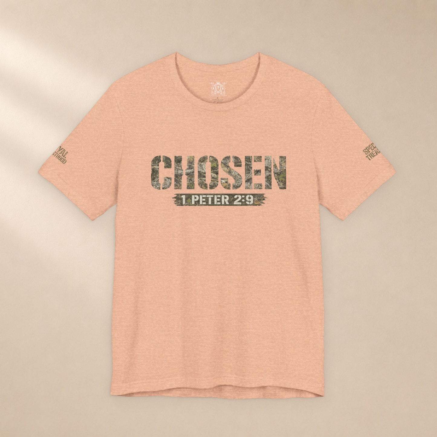 CHOSEN Camo Tee, Royal Priesthood, Special Treasure | 1 Peter 2:9 Christian Apparel