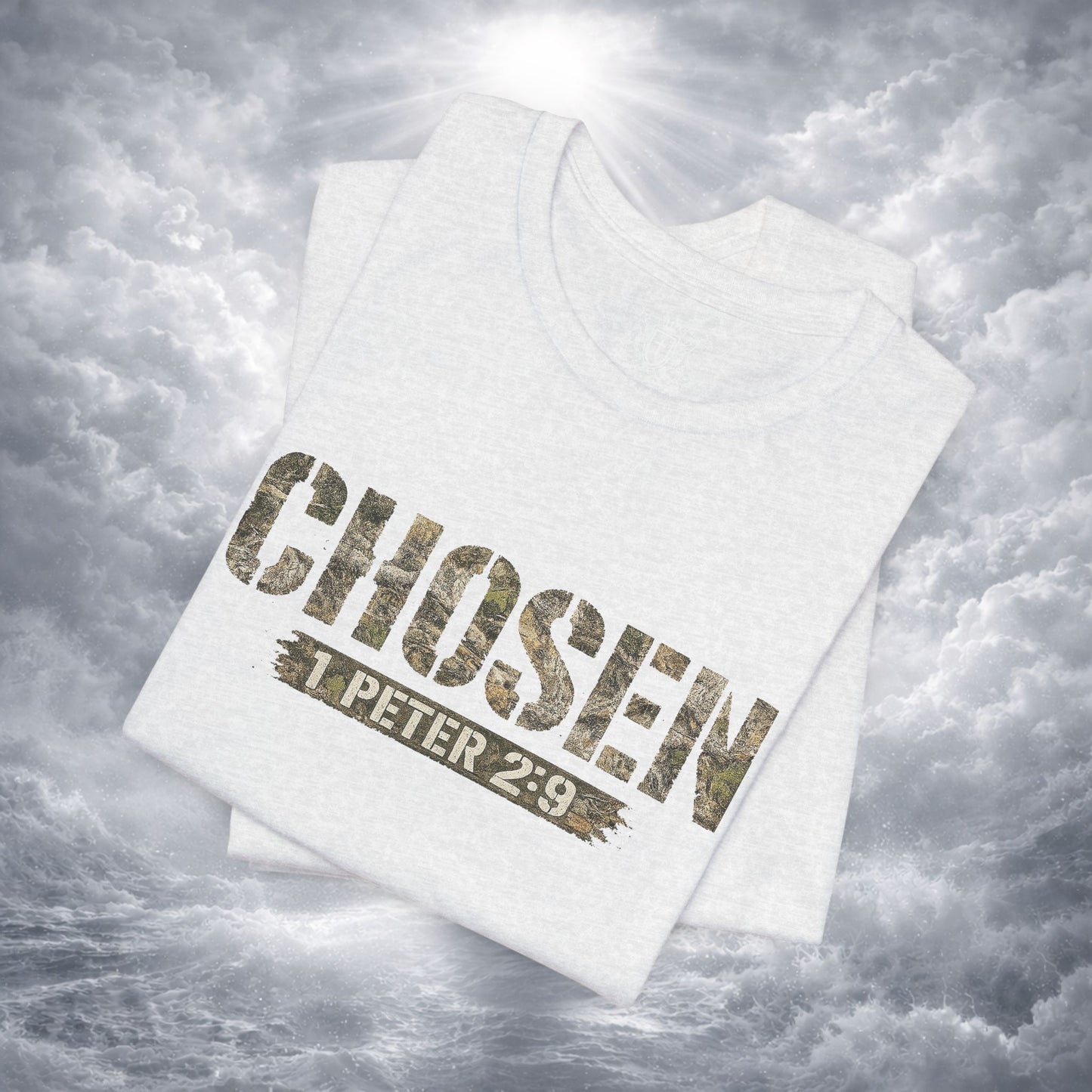 CHOSEN Camo Tee, Royal Priesthood, Special Treasure | 1 Peter 2:9 Christian Apparel