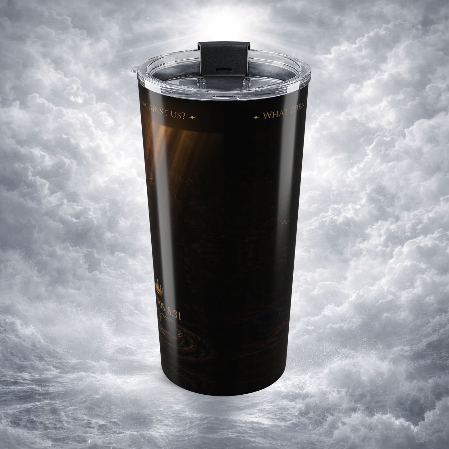 Vaso Térmico Cristiano Romanos 8:31 | Machete Boricua Bandera PR | Christian Tumbler Romans 8:31