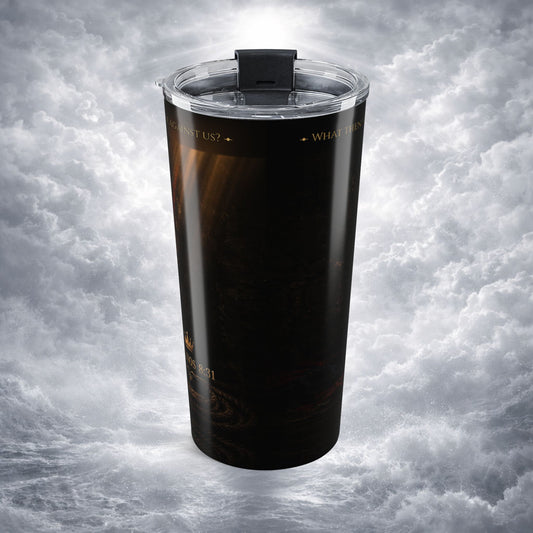 Vaso Térmico Cristiano Romanos 8:31 | Machete Boricua Bandera PR | Christian Tumbler Romans 8:31