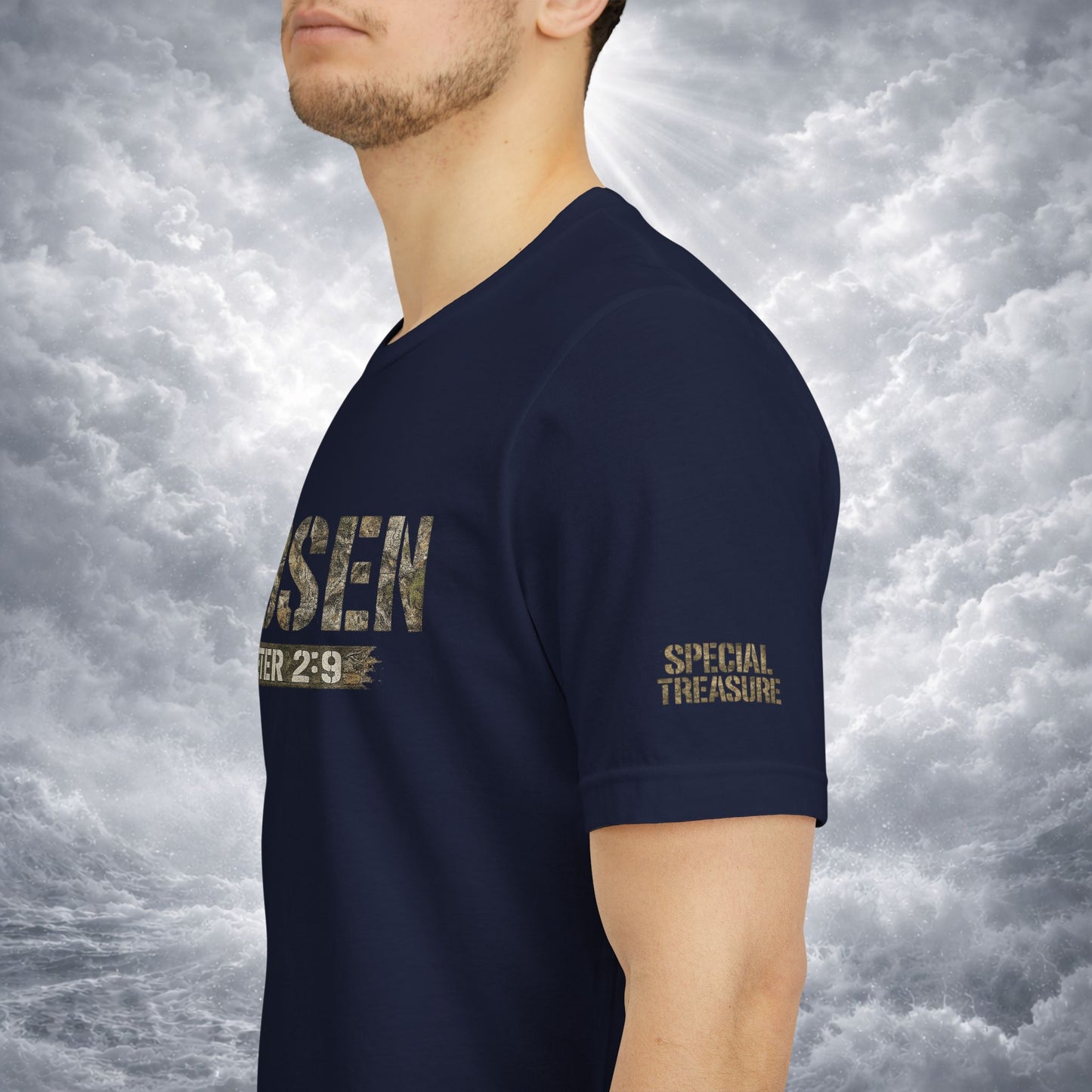 CHOSEN Camo Tee, Royal Priesthood, Special Treasure | 1 Peter 2:9 Christian Apparel