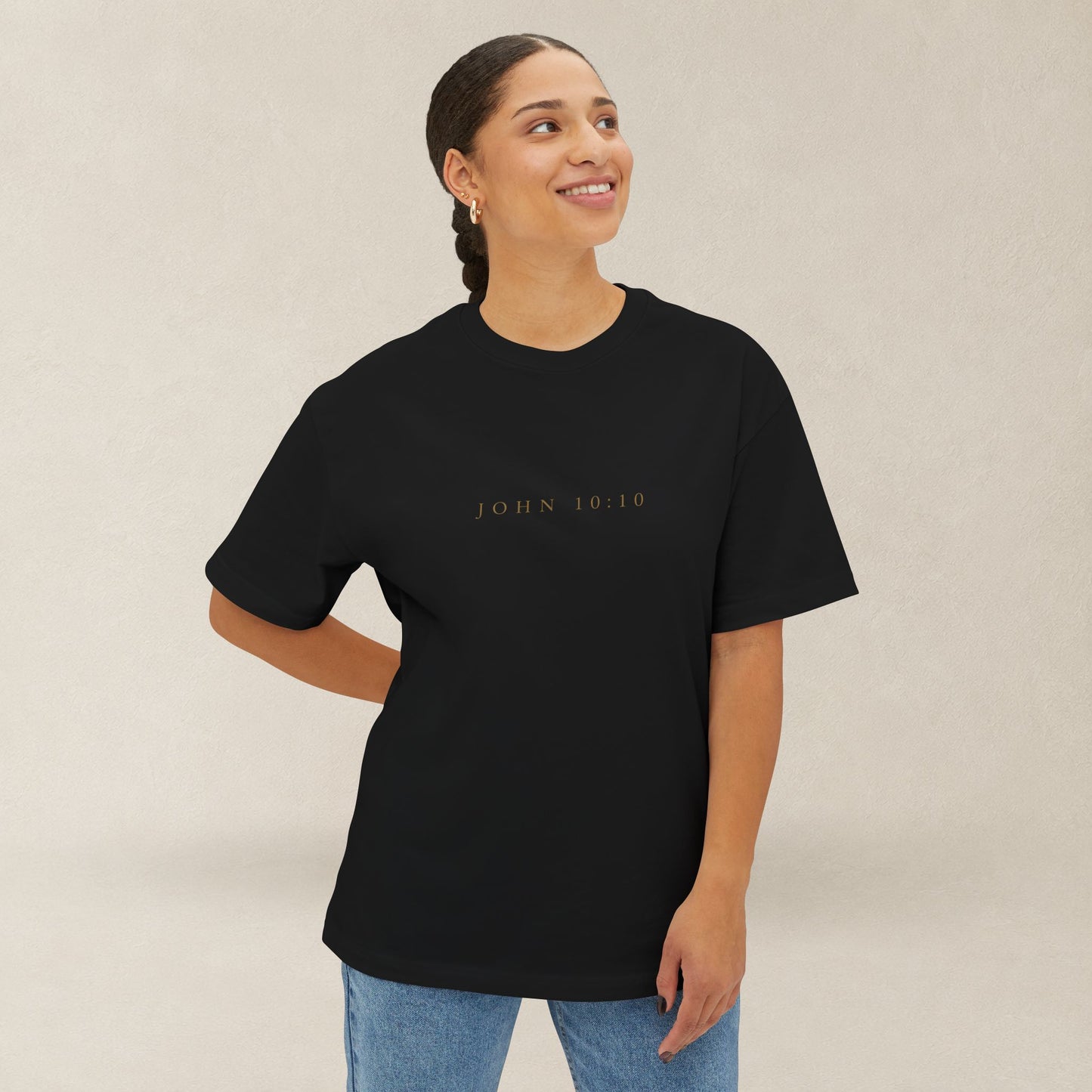 Abundant Life Oversized Boxy Tee | John 10:10 Christian Shirt | Have Life Abundantly