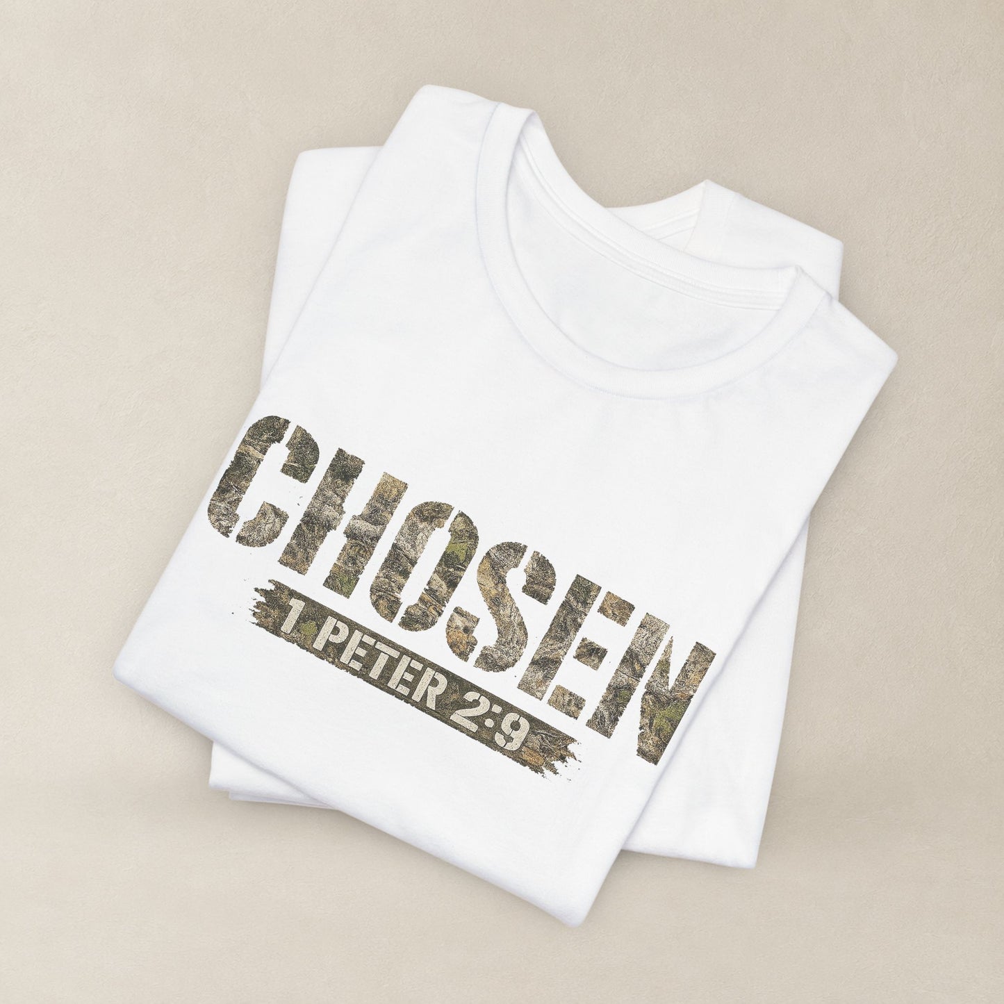 CHOSEN Camo Tee, Royal Priesthood, Special Treasure | 1 Peter 2:9 Christian Apparel