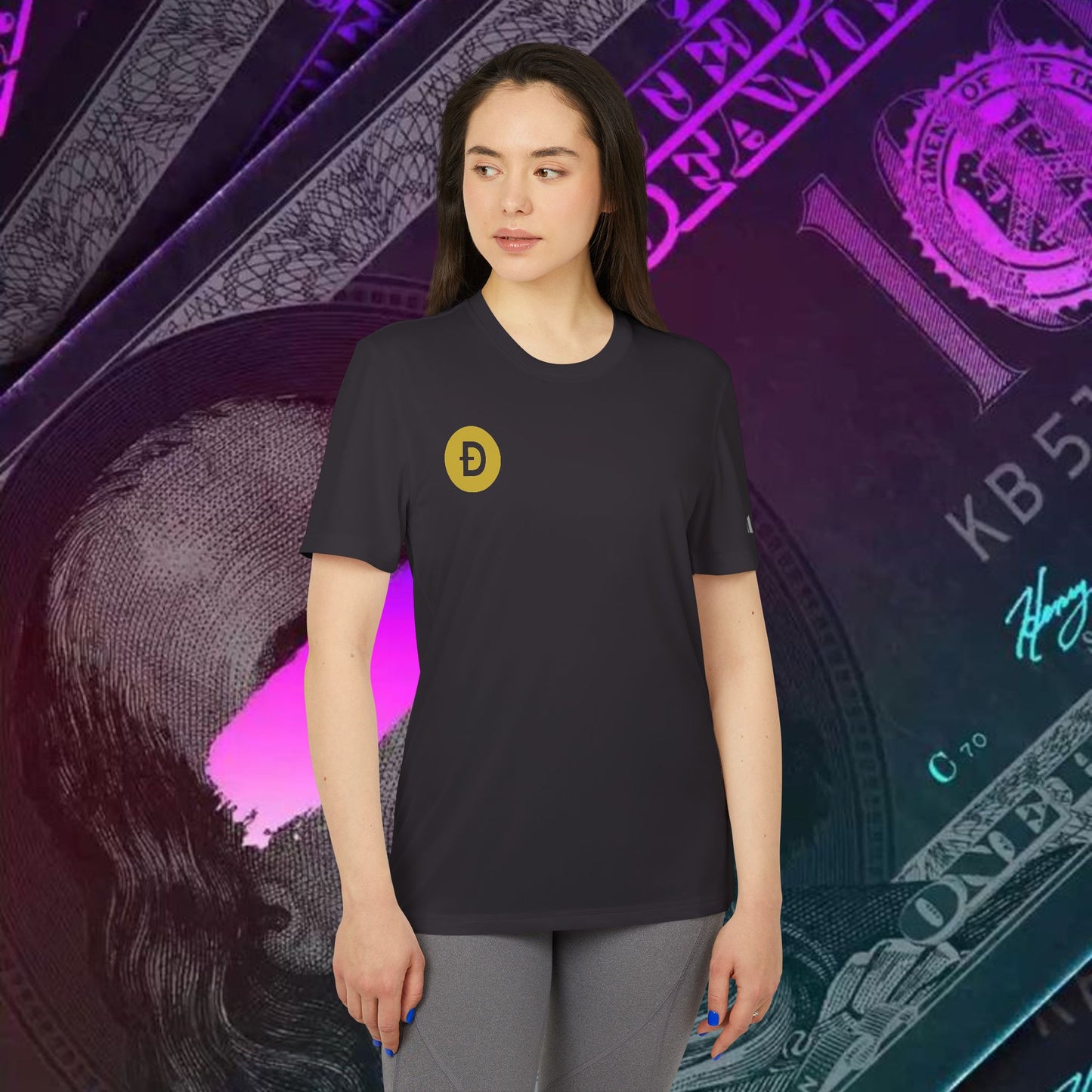 adidas® Unisex Sport T-shirt ( Dogecoin - DOGE )