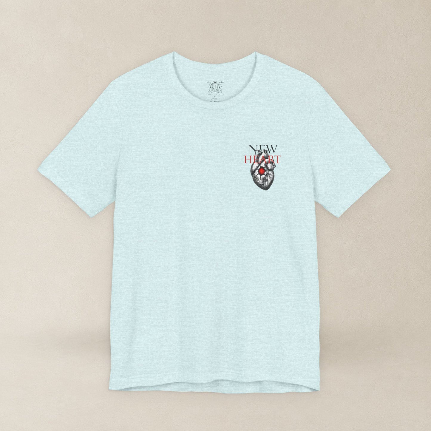 New Heart — Ezekiel 36:26 Christian Typographic Tee | Christ Scouts