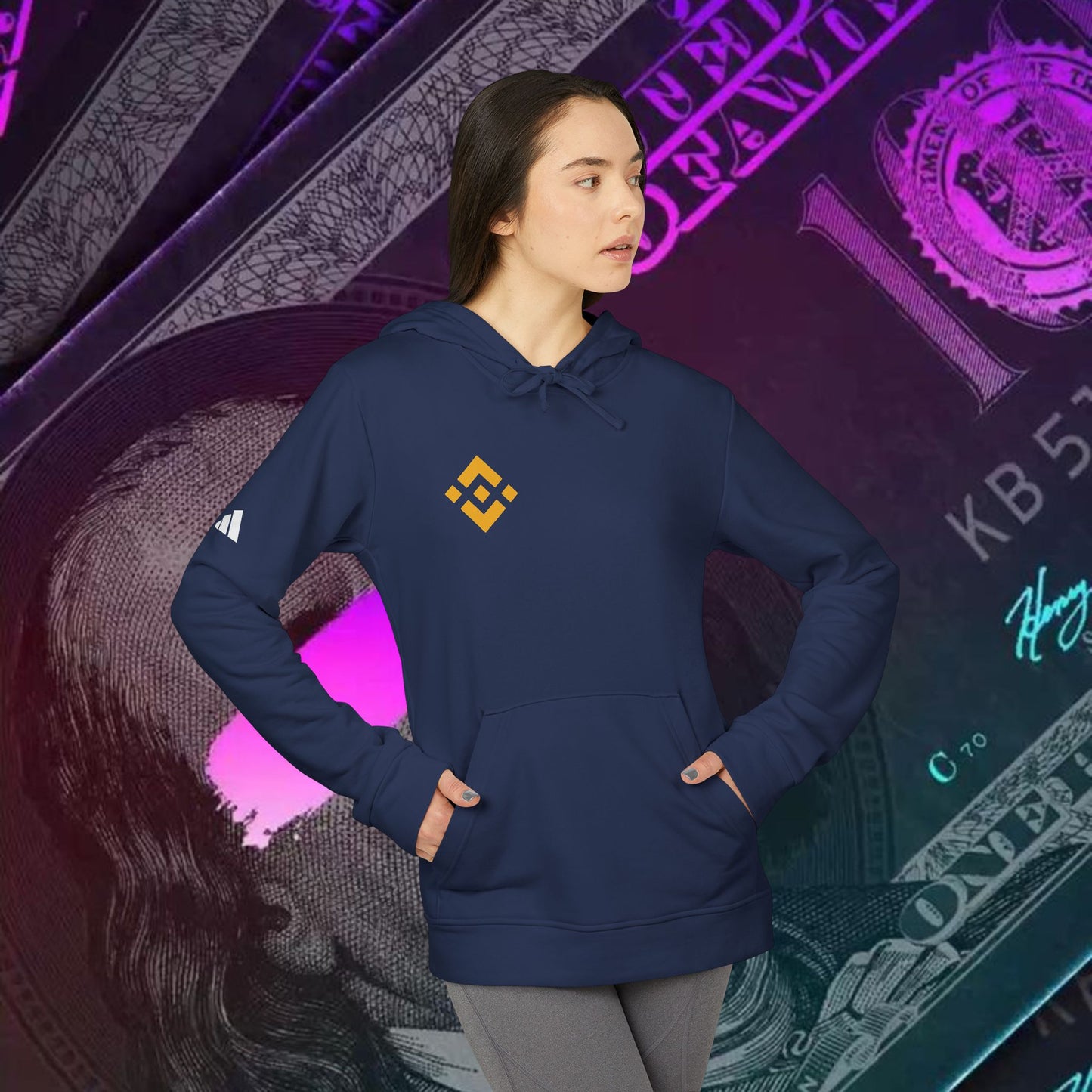 adidas® Unisex Fleece Hoodie (Binance - BNB)