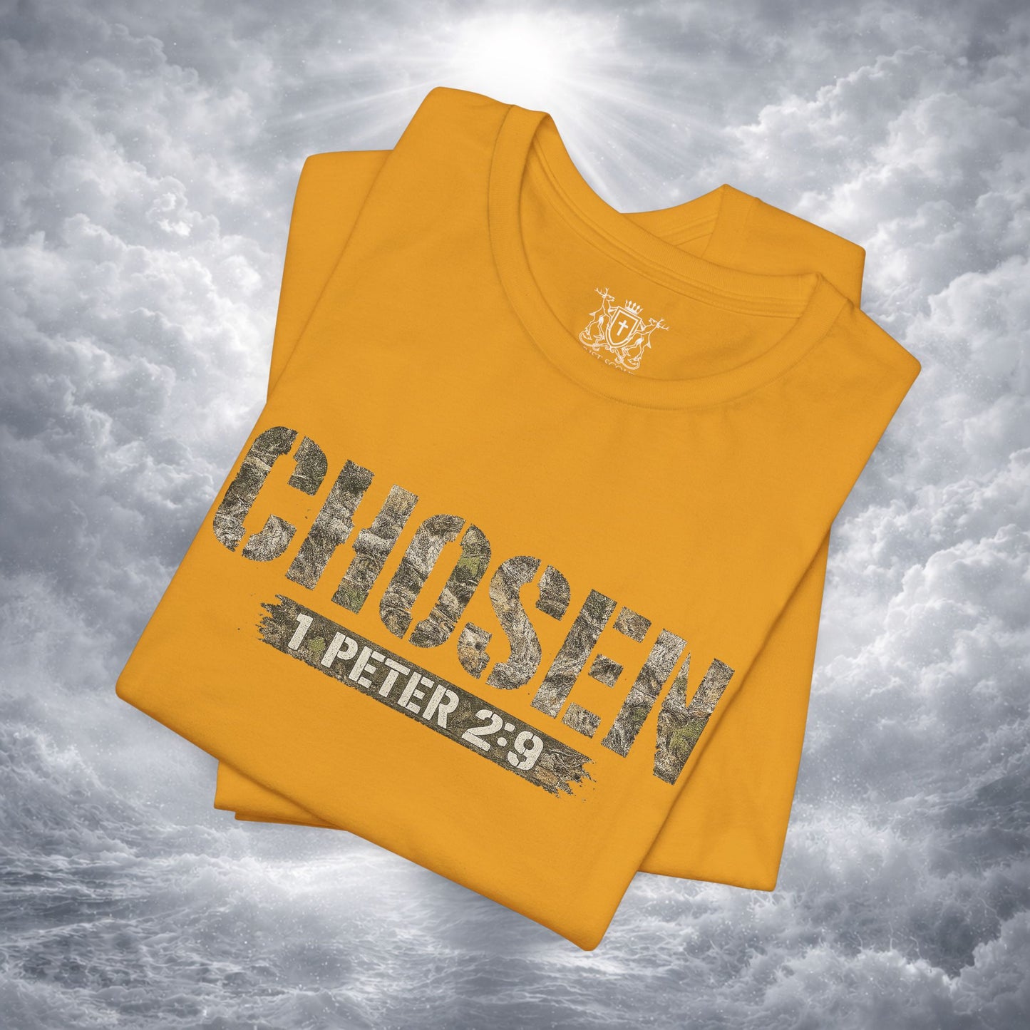 CHOSEN Camo Tee, Royal Priesthood, Special Treasure | 1 Peter 2:9 Christian Apparel