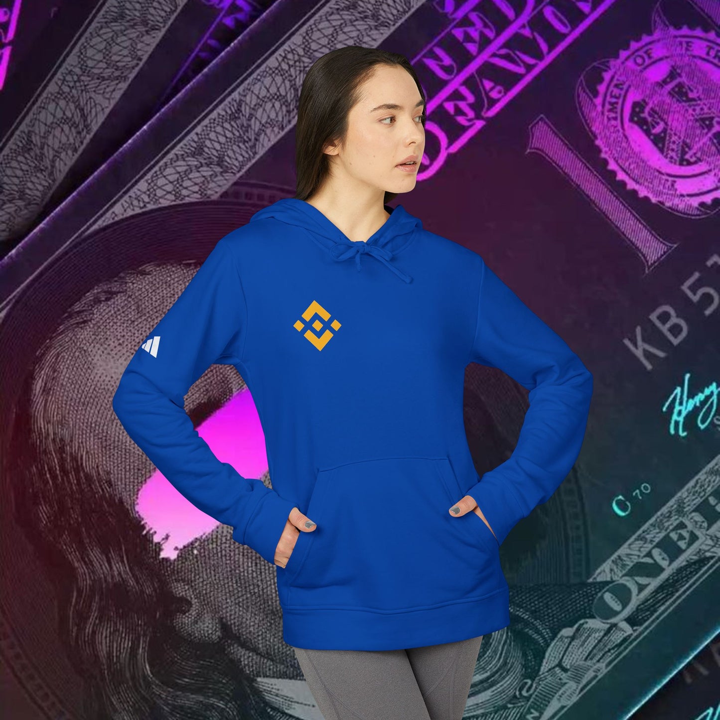 adidas® Unisex Fleece Hoodie (Binance - BNB)