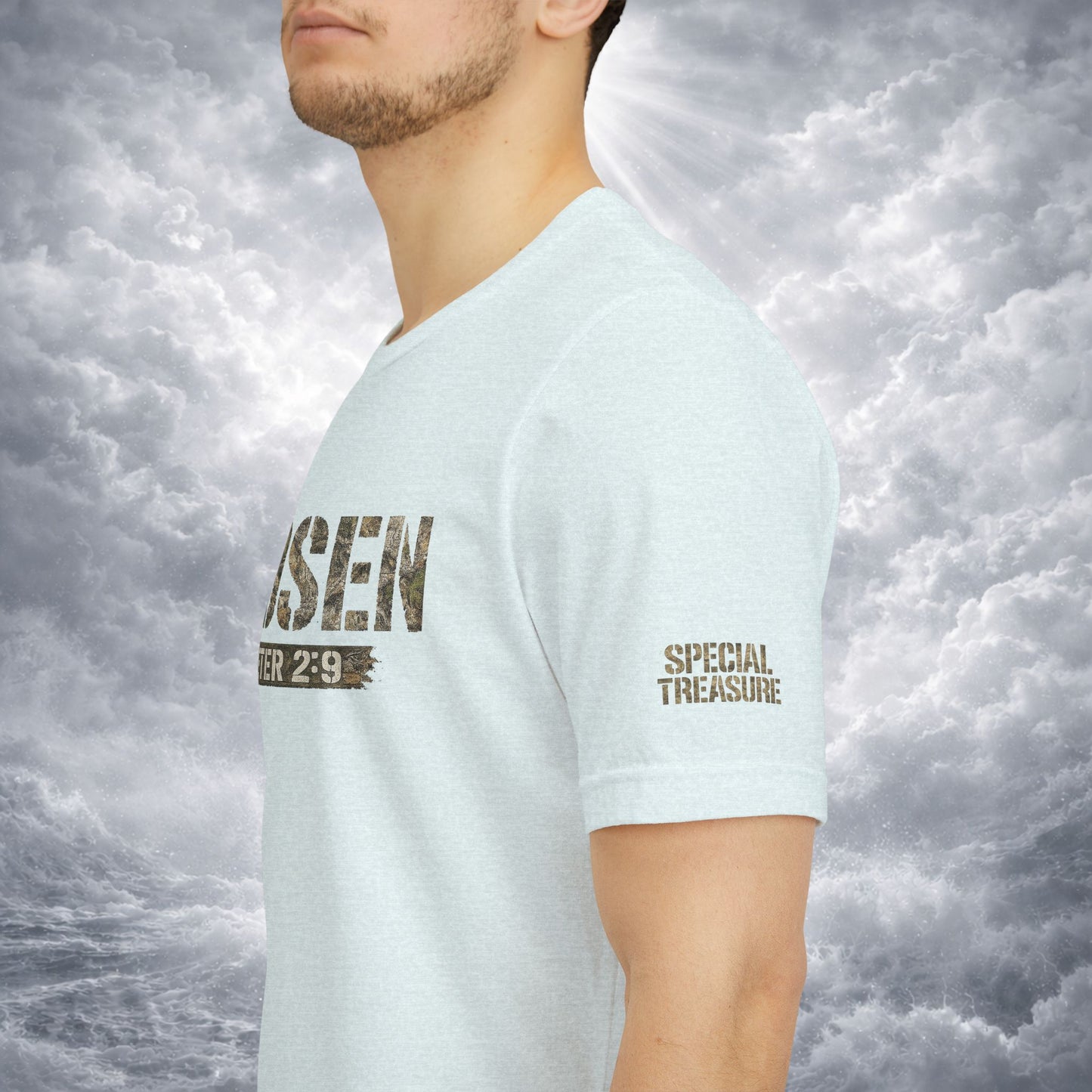 CHOSEN Camo Tee, Royal Priesthood, Special Treasure | 1 Peter 2:9 Christian Apparel