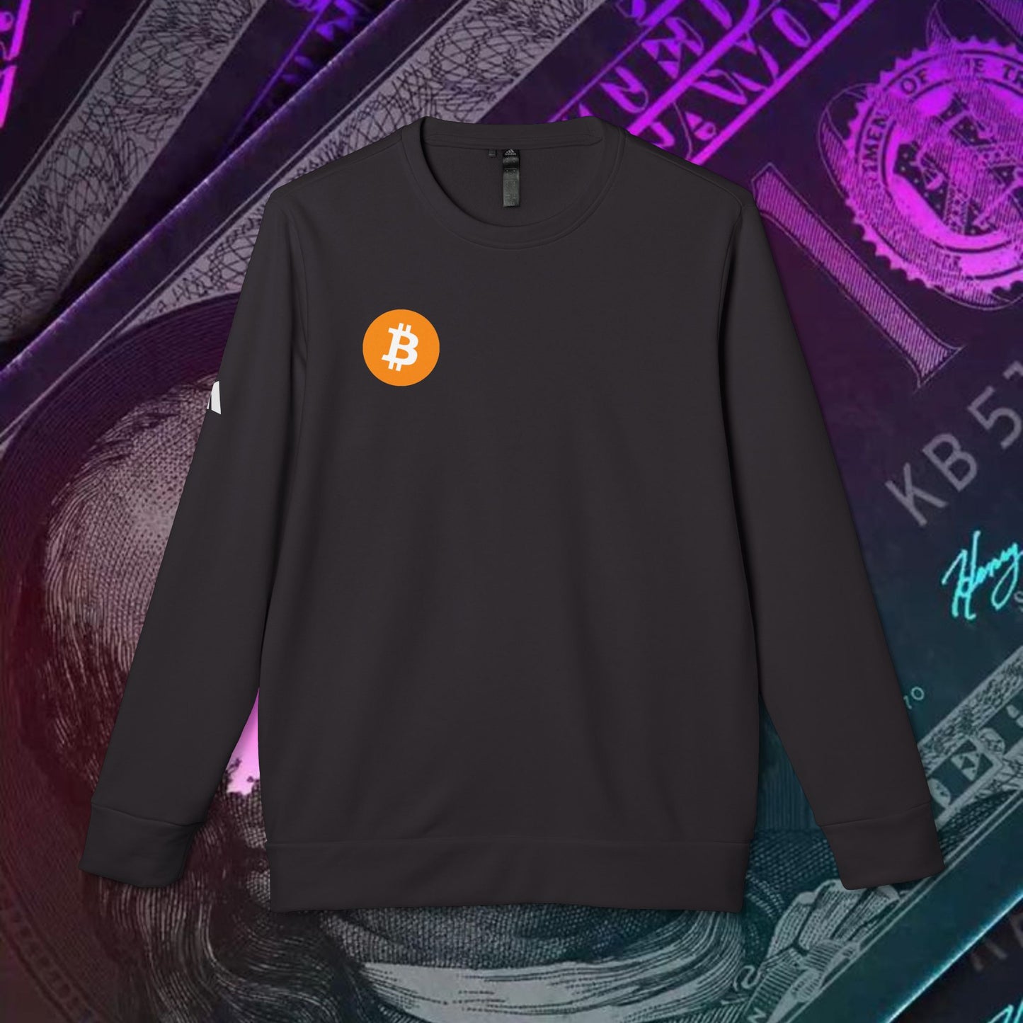 adidas® Unisex Fleece Crewneck Sweatshirt (Bitcoin - BTC)