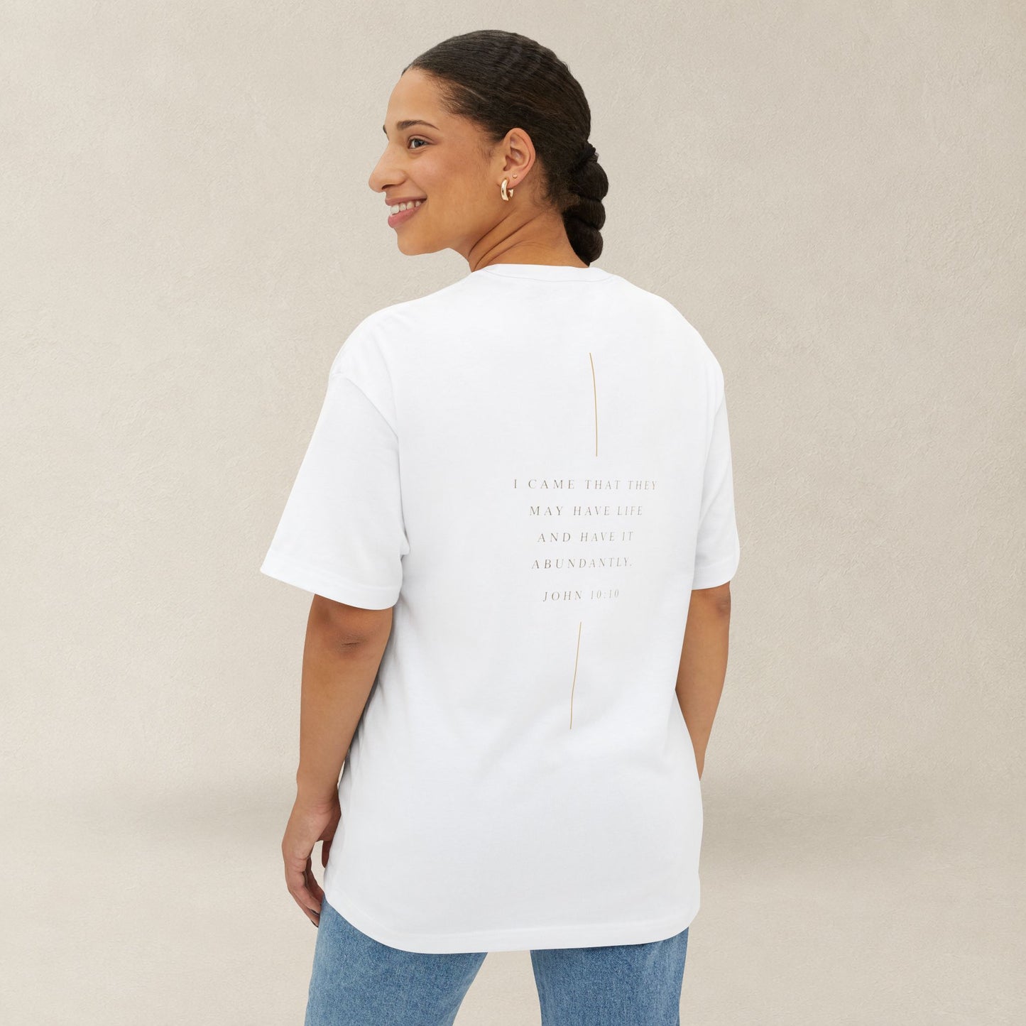 Abundant Life Oversized Boxy Tee | John 10:10 Christian Shirt | Have Life Abundantly