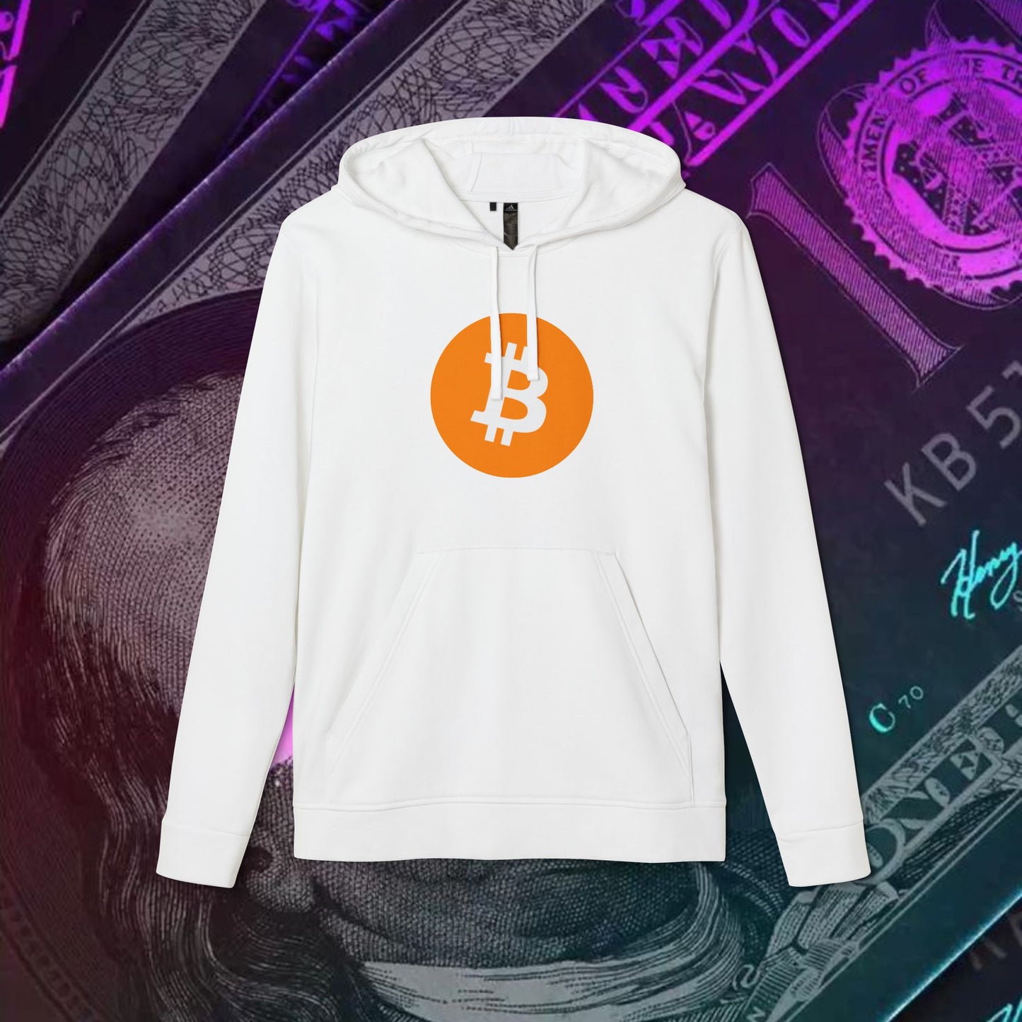 adidas® Unisex Fleece Hoodie (Bitcoin - BTC) big logo