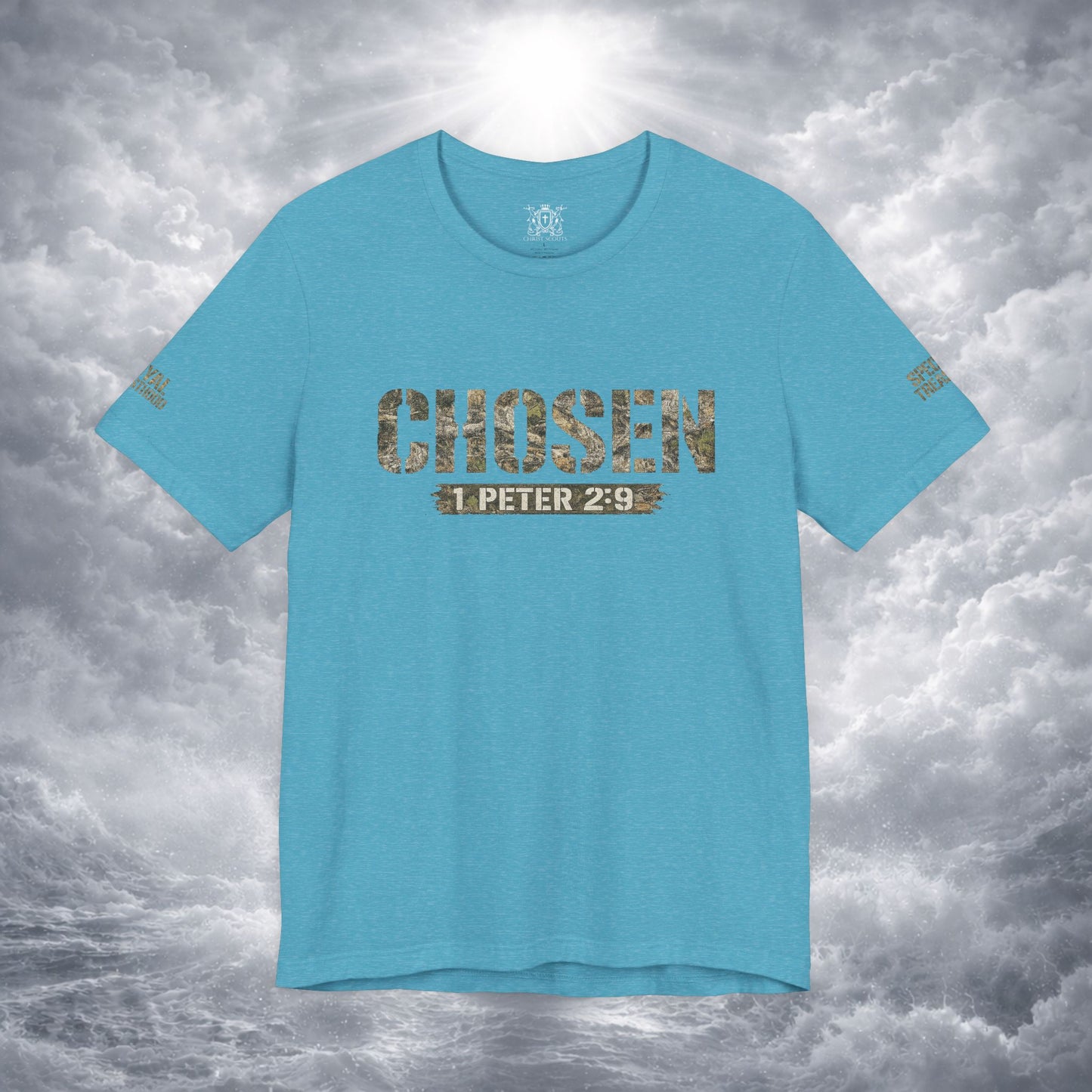 CHOSEN Camo Tee, Royal Priesthood, Special Treasure | 1 Peter 2:9 Christian Apparel
