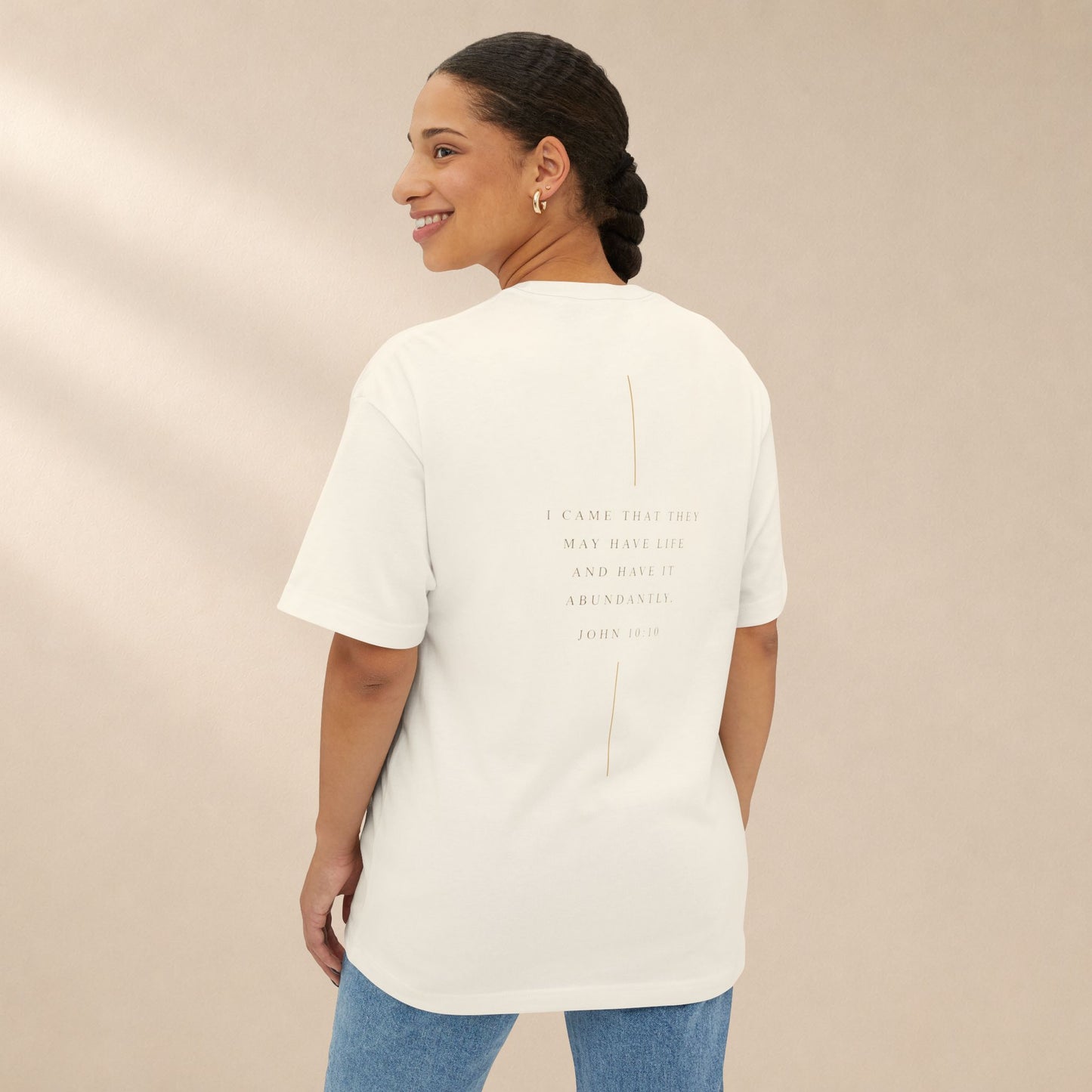 Abundant Life Oversized Boxy Tee | John 10:10 Christian Shirt | Have Life Abundantly