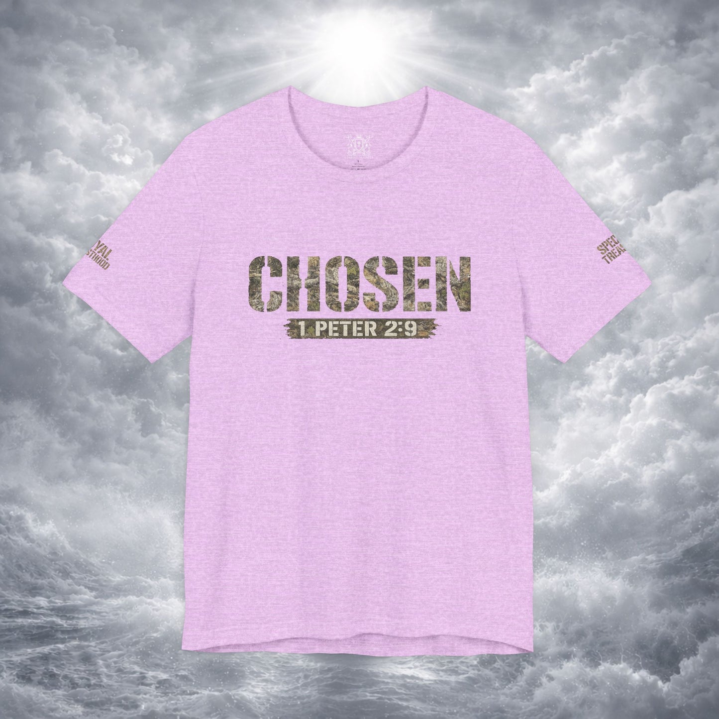 CHOSEN Camo Tee, Royal Priesthood, Special Treasure | 1 Peter 2:9 Christian Apparel