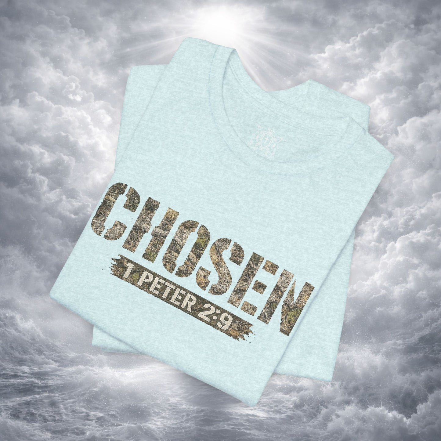 CHOSEN Camo Tee, Royal Priesthood, Special Treasure | 1 Peter 2:9 Christian Apparel