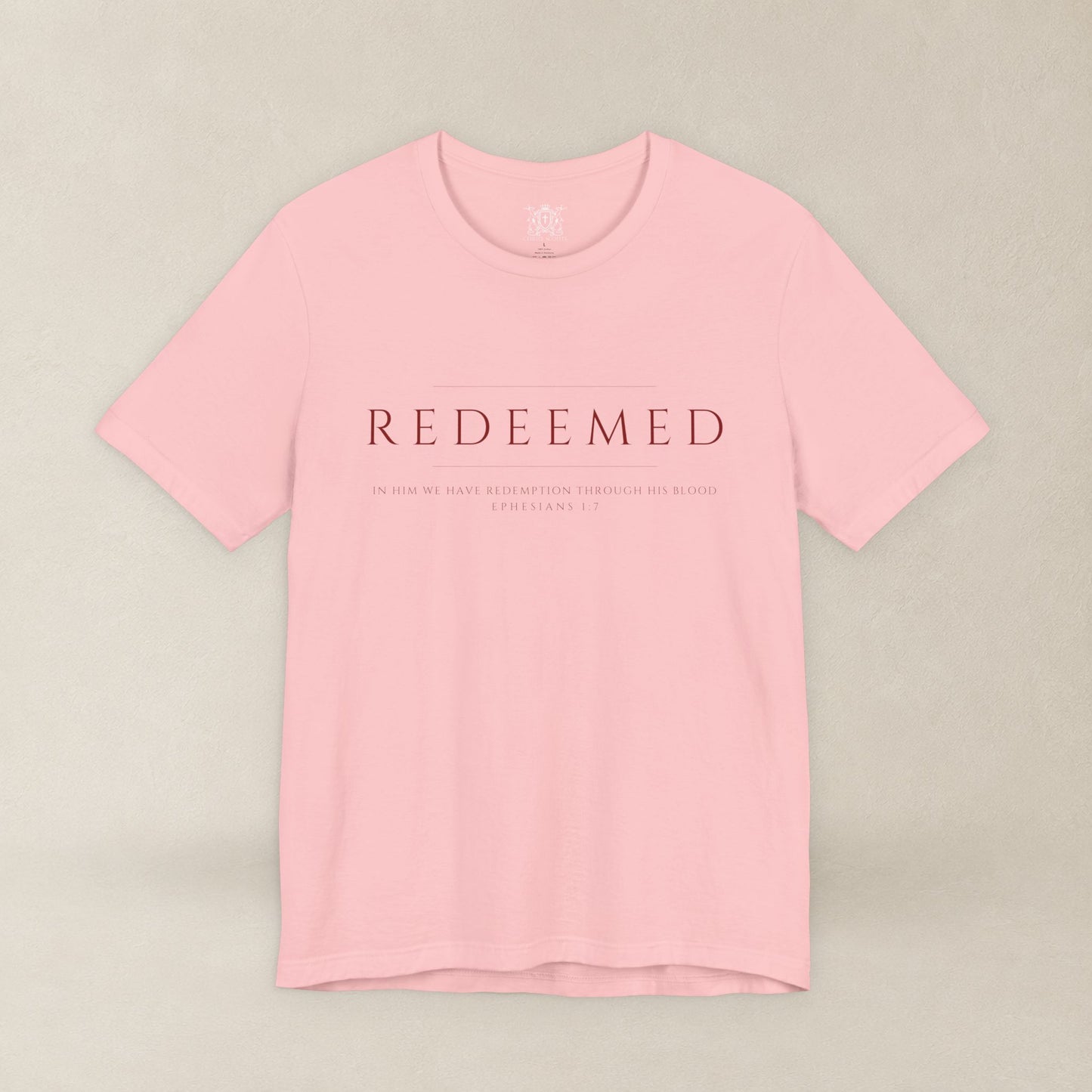 REDEEMED Christian Shirt | Ephesians 1:7 Bible Verse Tee | Christian Apparel