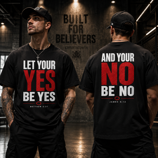 Let Your Yes Be Yes Shirt | Matthew 5:37 & James 5:12 Christian Tee | No Be No Integrity Bible Verse