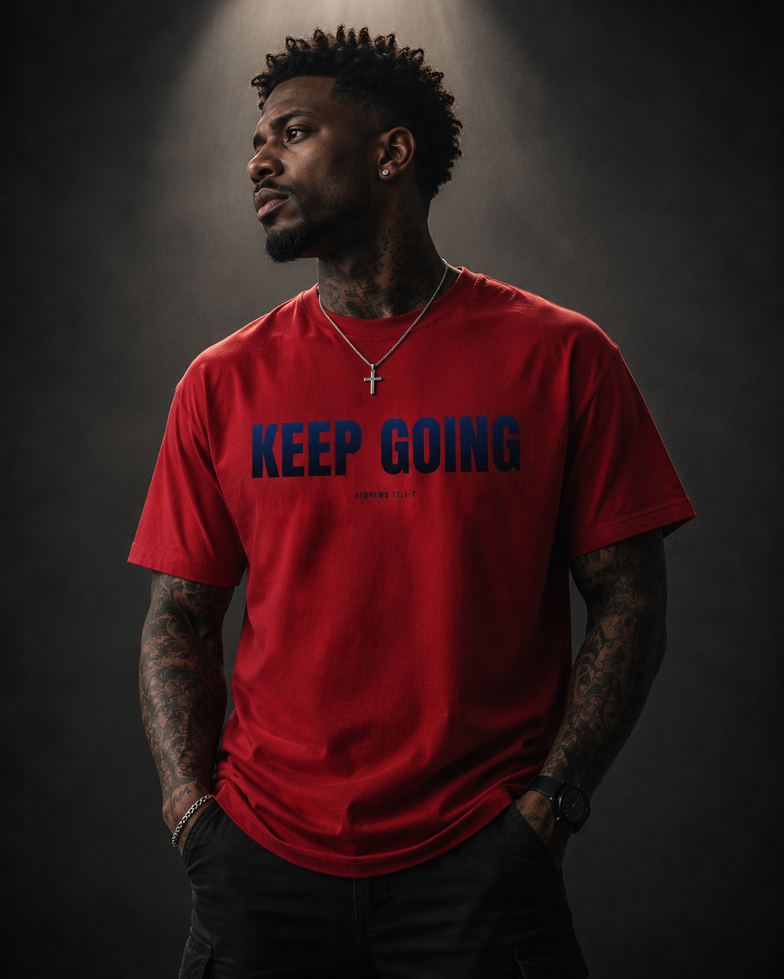 KEEP GOING Run With Endurance | Christian Tee | Hebrews 12: 1-2