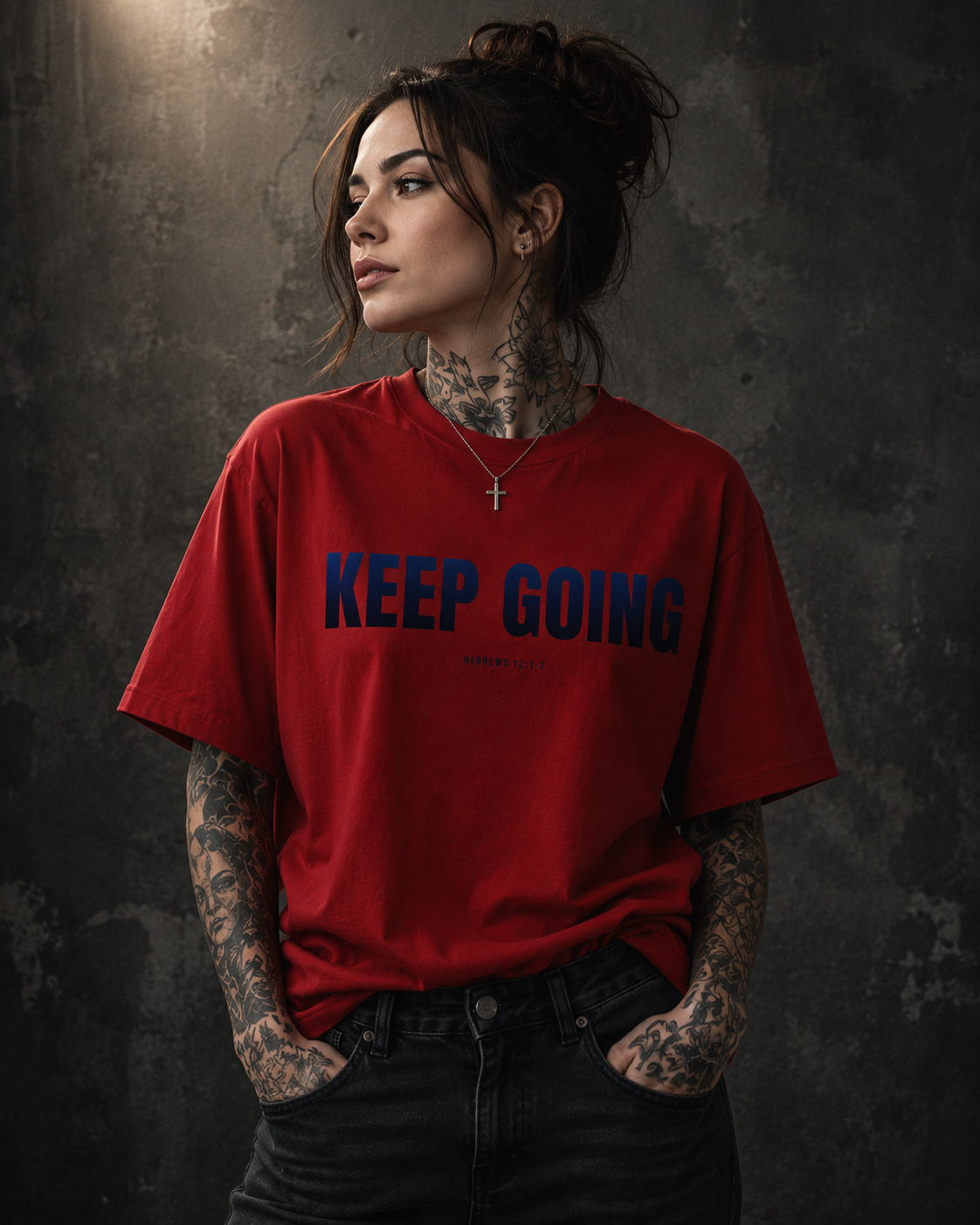KEEP GOING Run With Endurance | Christian Tee | Hebrews 12: 1-2