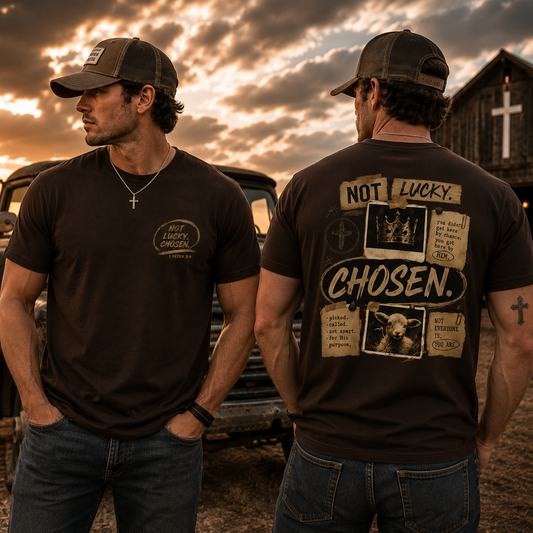 Not Lucky. Chosen. | Christian Graphic Tee | 1 Peter 2:9