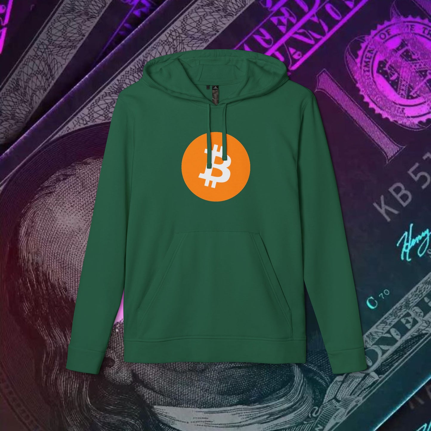 adidas® Unisex Fleece Hoodie (Bitcoin - BTC) big logo