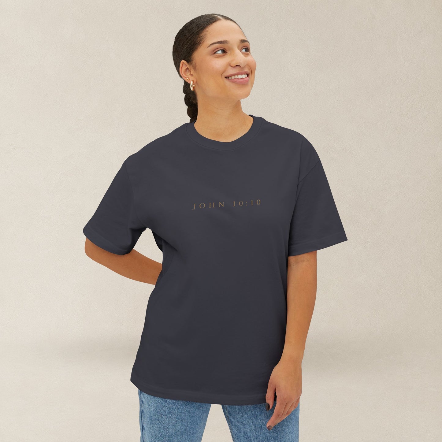 Abundant Life Oversized Boxy Tee | John 10:10 Christian Shirt | Have Life Abundantly