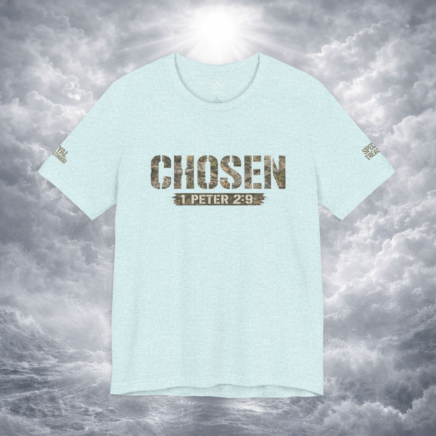 CHOSEN Camo Tee, Royal Priesthood, Special Treasure | 1 Peter 2:9 Christian Apparel
