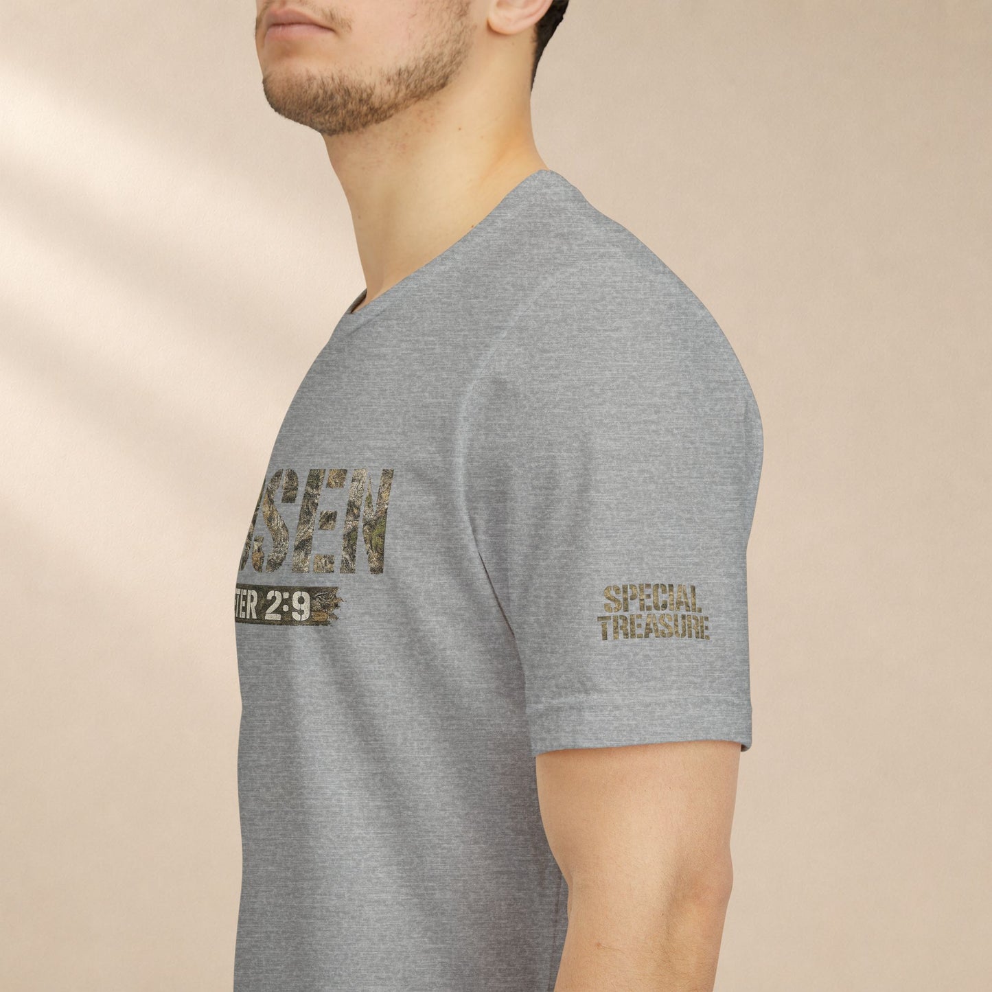 CHOSEN Camo Tee, Royal Priesthood, Special Treasure | 1 Peter 2:9 Christian Apparel
