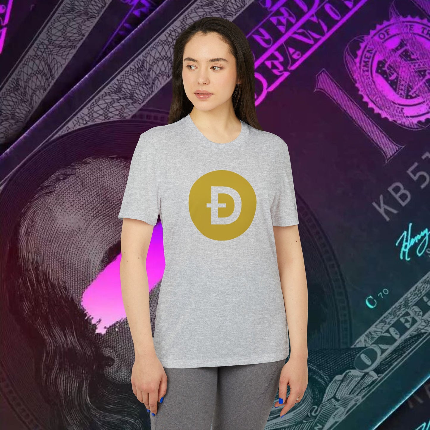 adidas® Unisex Sport T-shirt (Dogecoin - DOGE) big logo