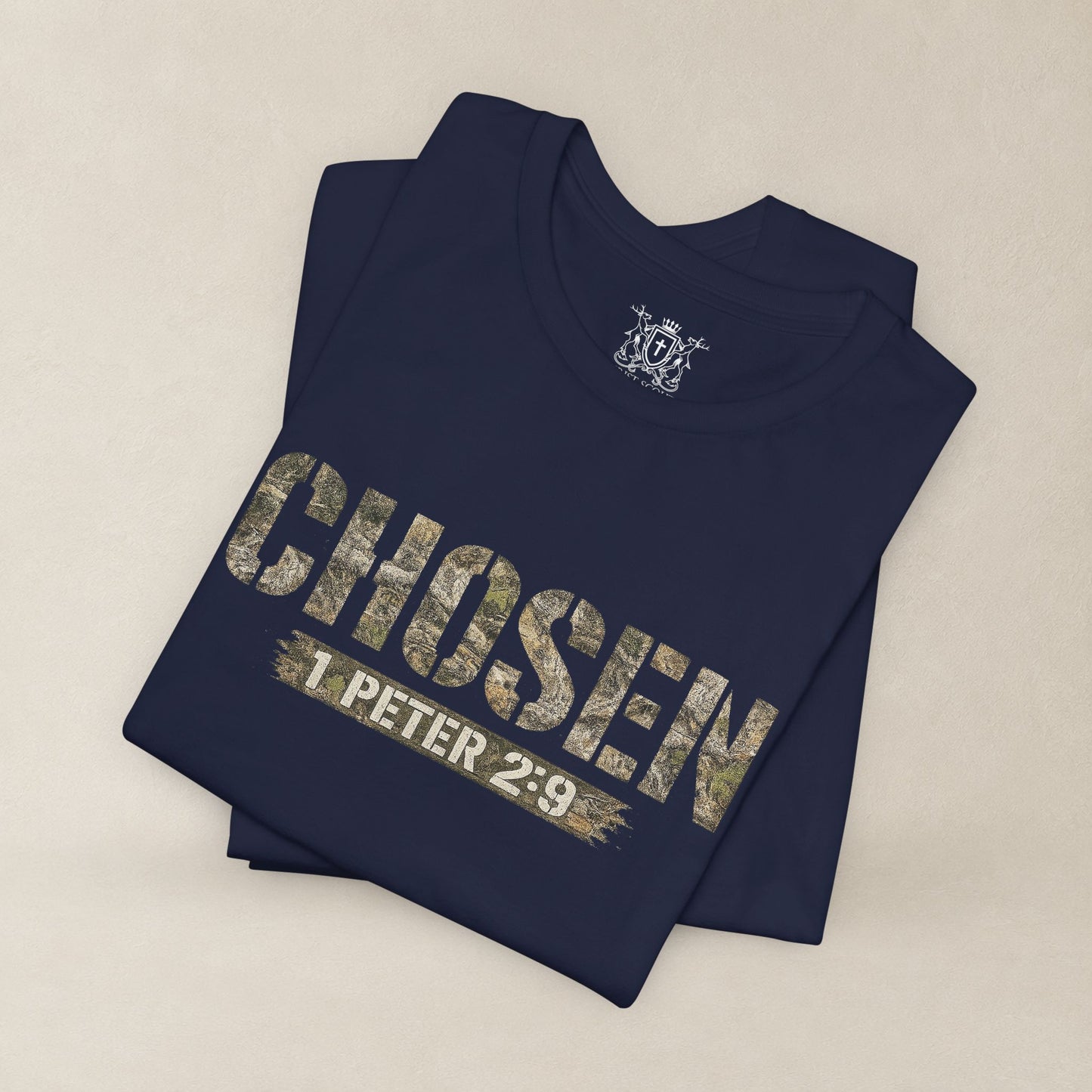 CHOSEN Camo Tee, Royal Priesthood, Special Treasure | 1 Peter 2:9 Christian Apparel