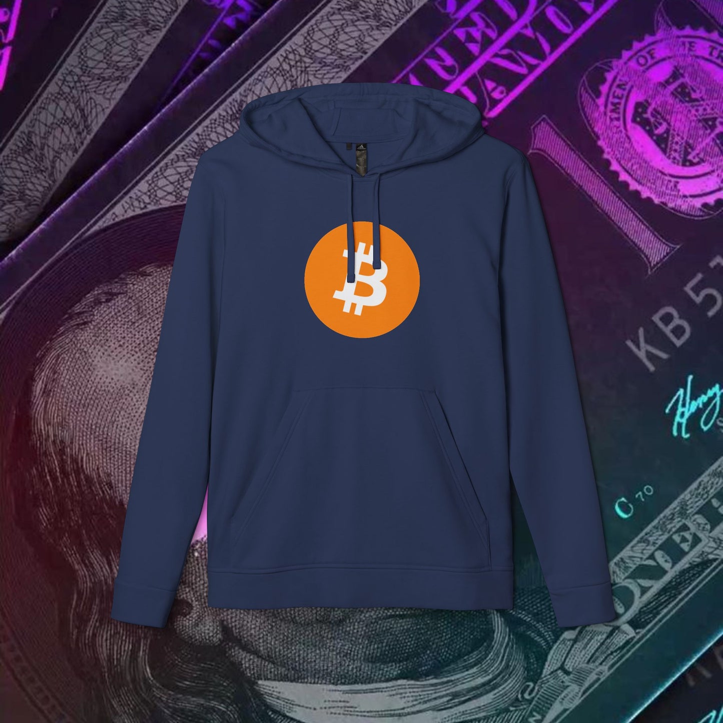 adidas® Unisex Fleece Hoodie (Bitcoin - BTC) big logo